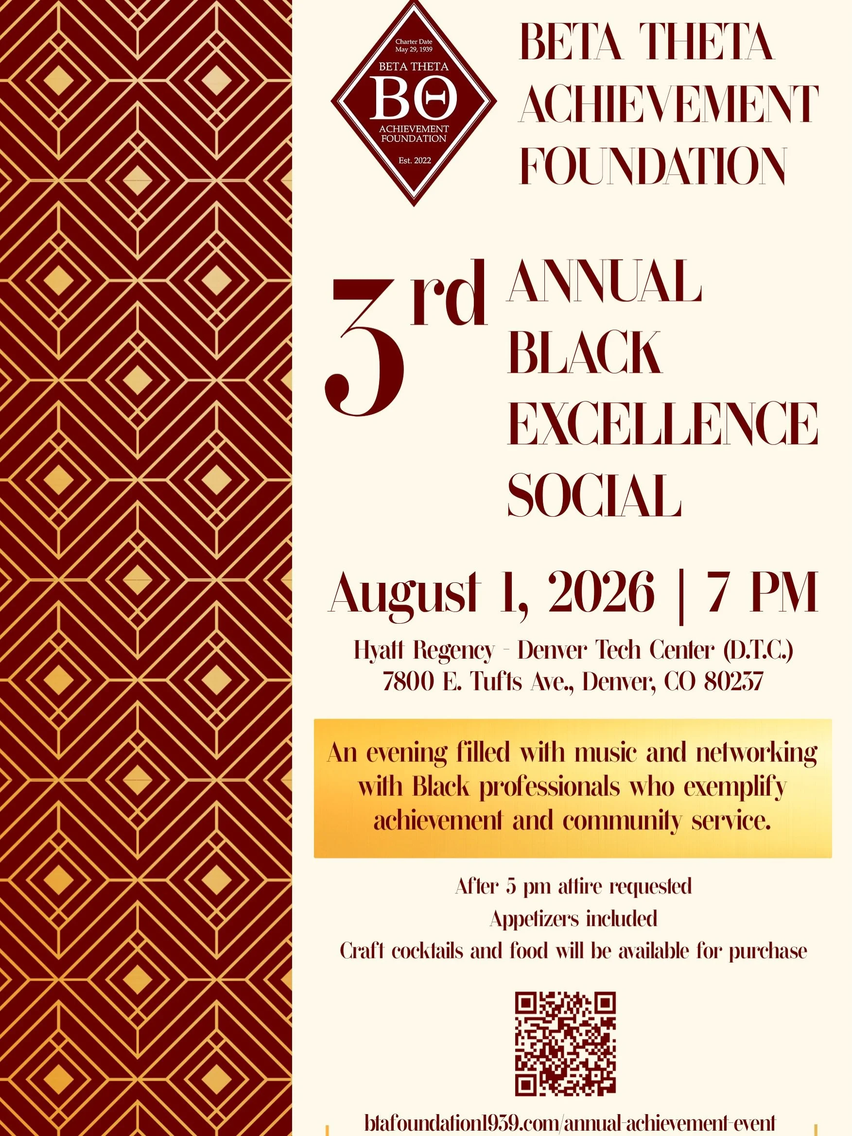 It&rsquo;s about that time ⏰‼️ 

Join us for an unforgettable evening of inspiration, connection, and celebration at the 2026 Black Excellence Social, hosted by the Beta Theta Achievement Foundation (@betatheta1939) 

On Saturday, August 1st at 7:00 