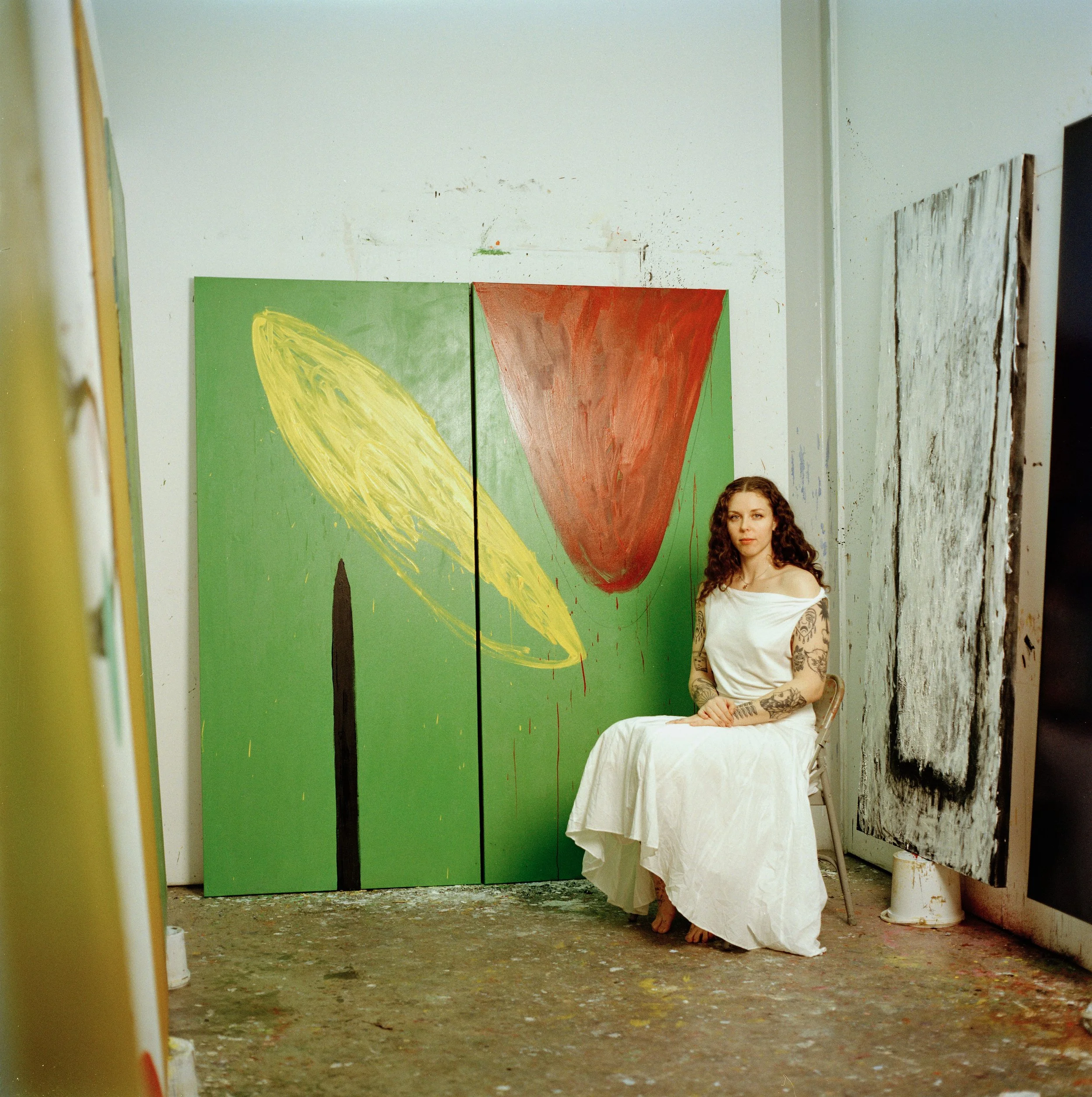 Anna Lauree and Angus White in their painting studios.
2026
