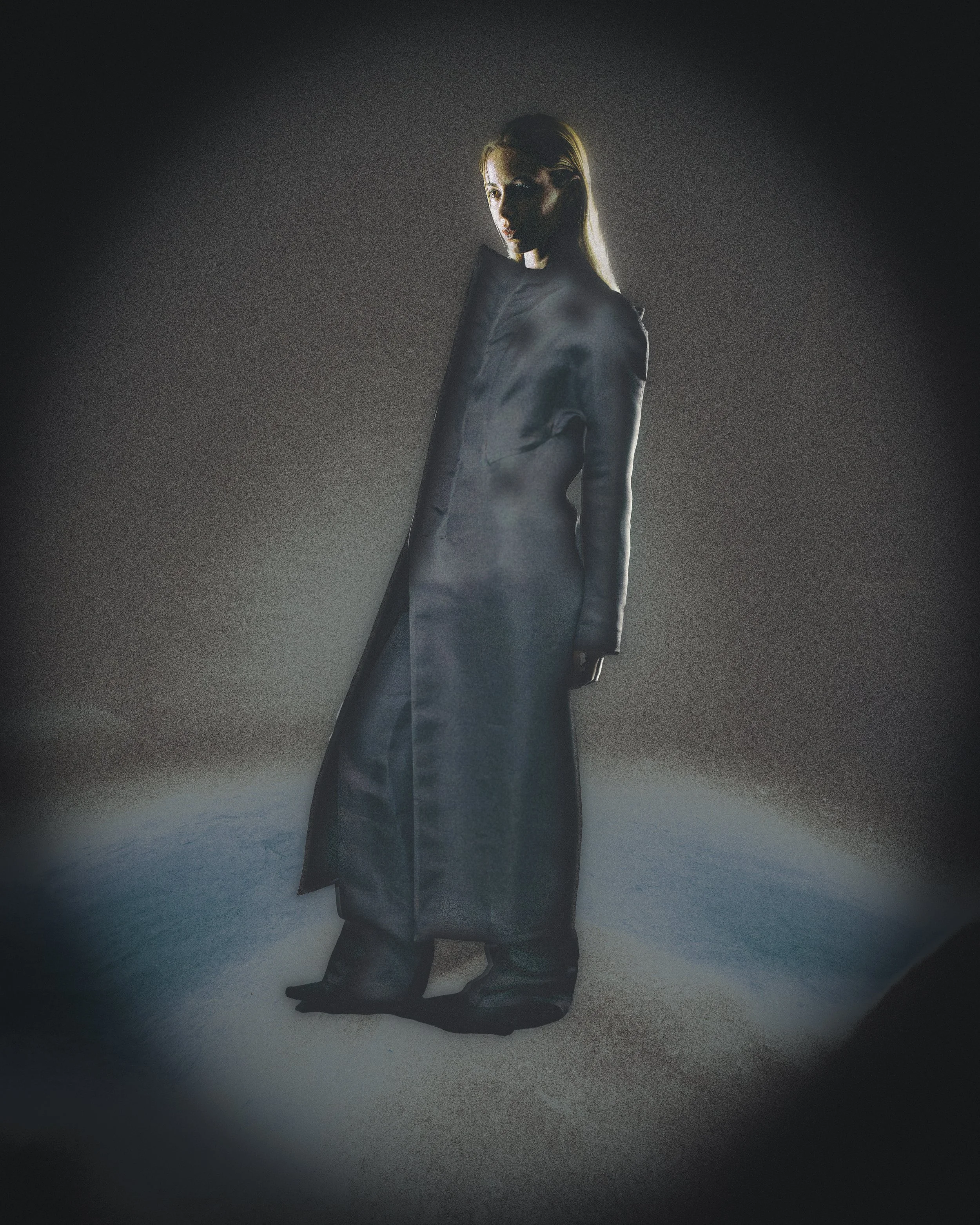 Fintan Oehlers BA Collection "Salt" is all about the grand gestures within his garments. In the photos, this has been emphasized by using a double-exposure technique, which highlights the strong contours found in all of his creations.