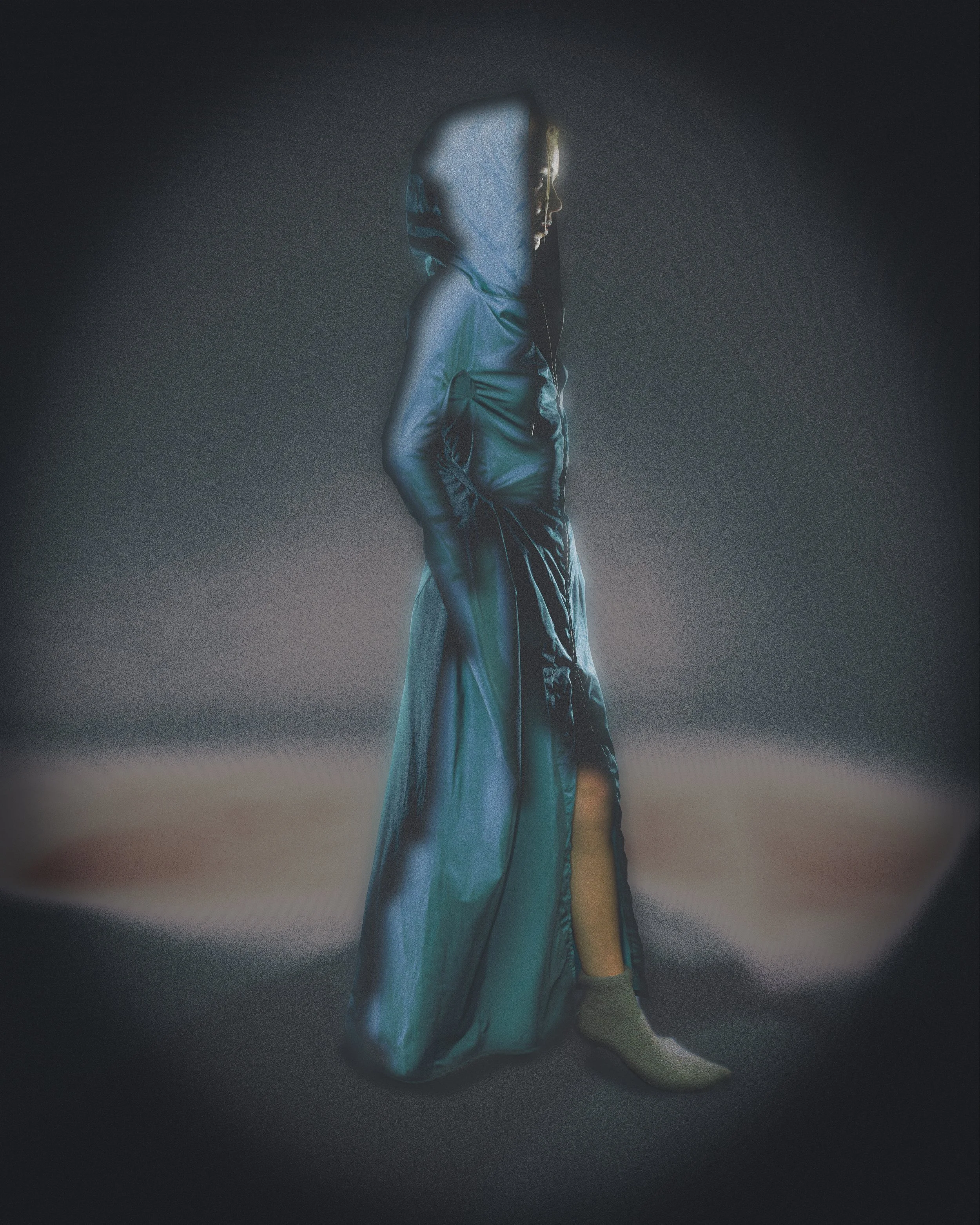 Fintan Oehlers BA Collection "Salt" is all about the grand gestures within his garments. In the photos, this has been emphasized by using a double-exposure technique, which highlights the strong contours found in all of his creations.