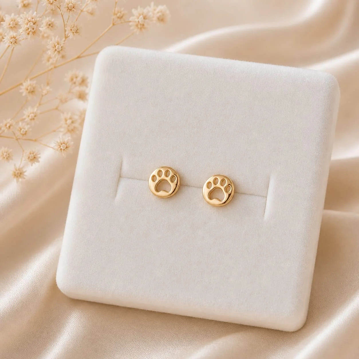 Topos Elegantes en Oro Laminado de 18K con Diseño de Huella