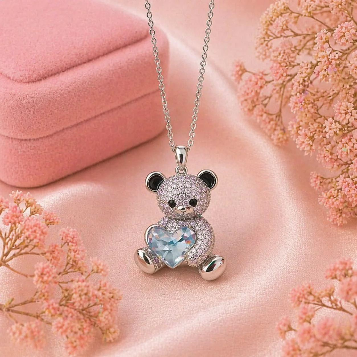 Cadena de Plata con Dije de Osito