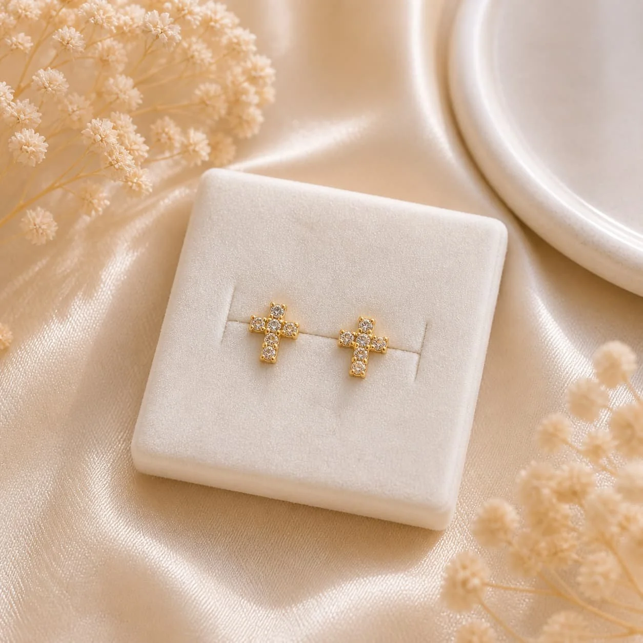 Topos de Cruz en Oro Laminado 18K