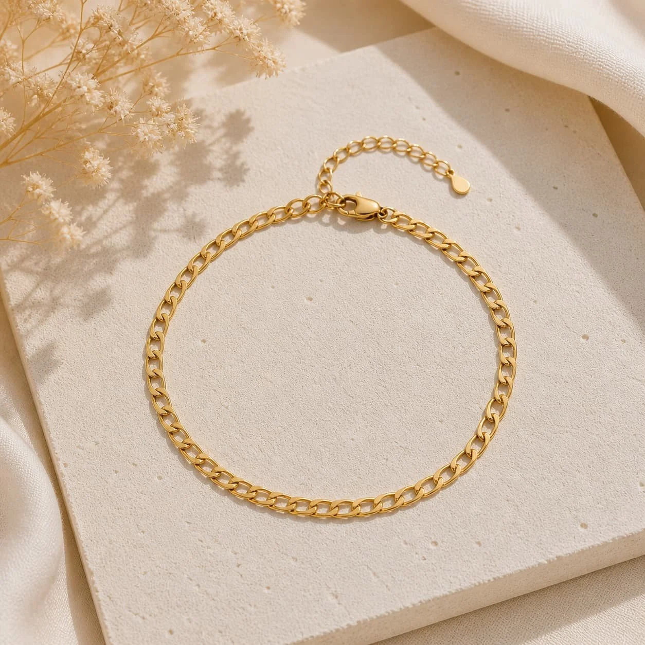 Tobillera Elegante en Oro Laminado 18k