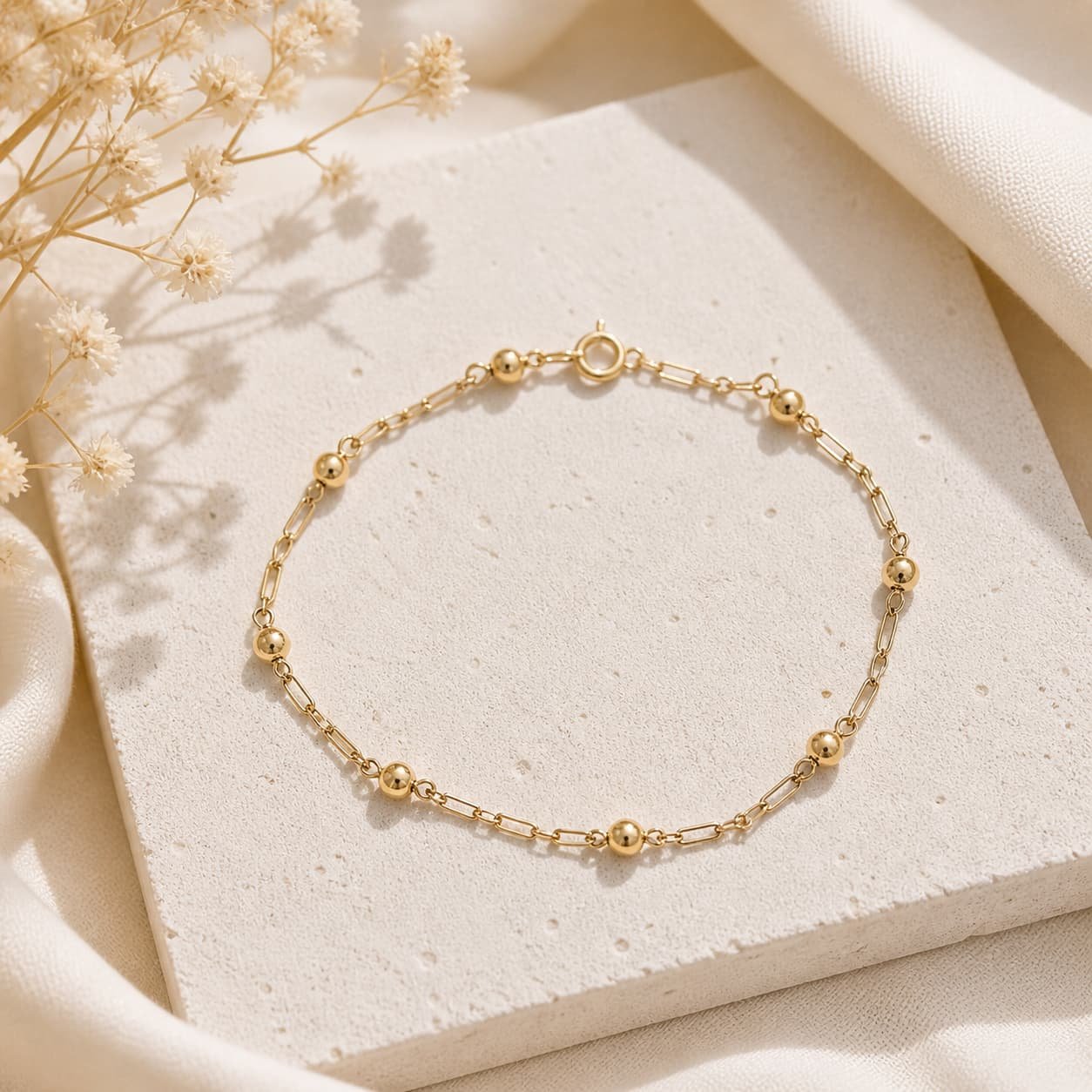 Tobillera Elegancia Dorada 18k