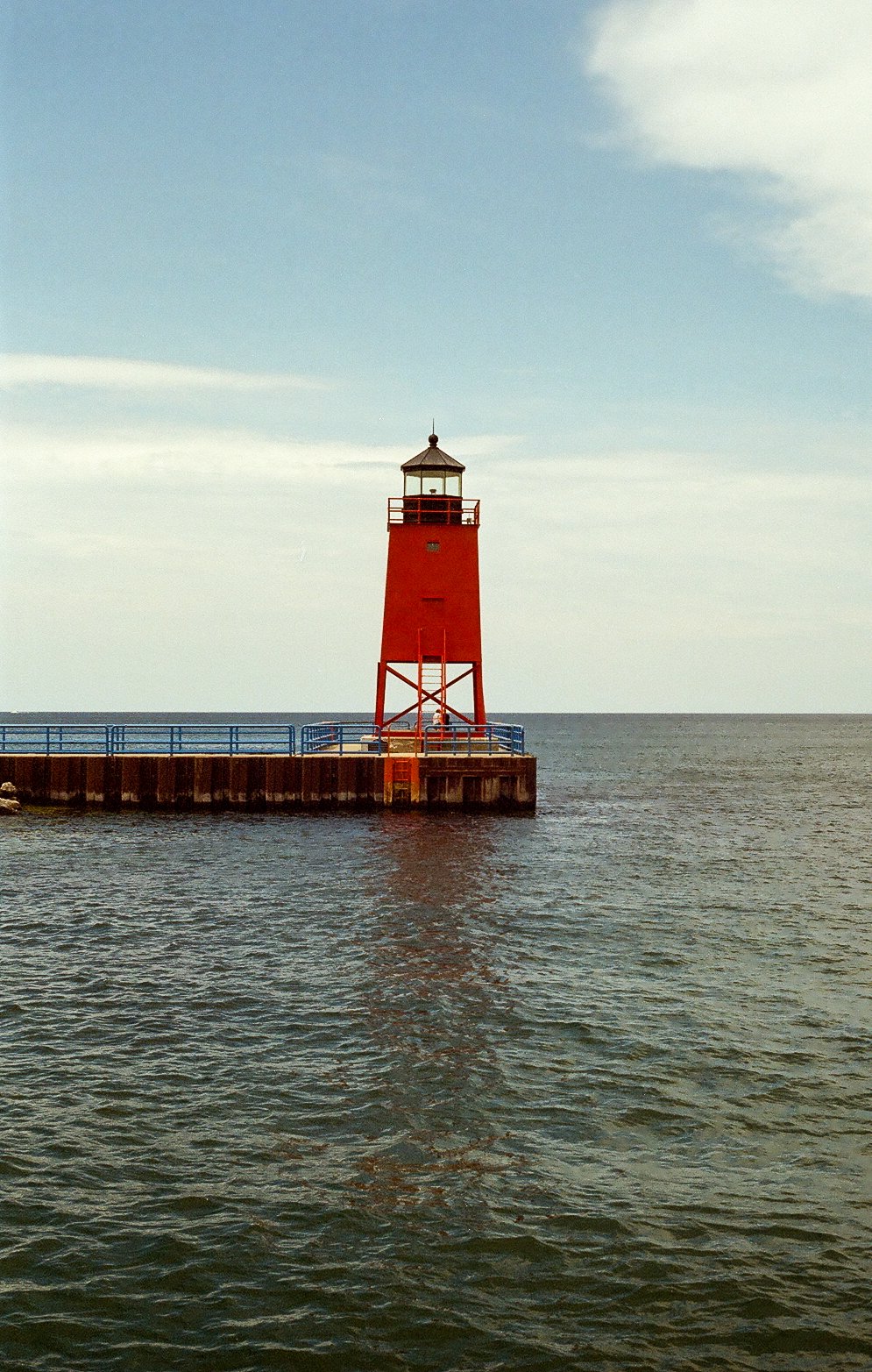 South Pier Lighthouse on Lake Michigan - Charlevoix, MI