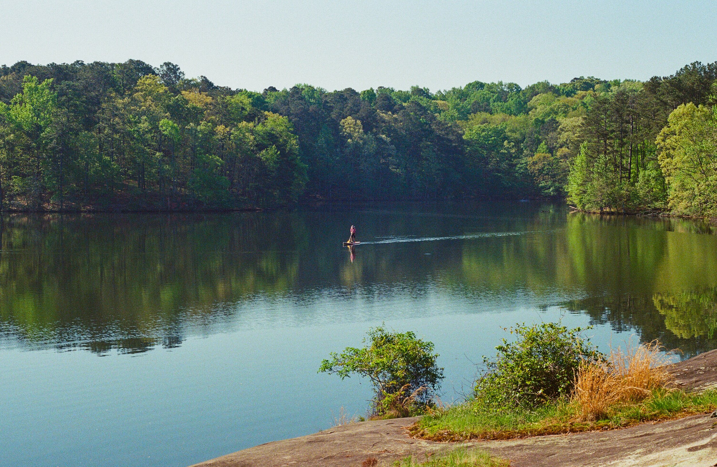 A paddler on Stone Mountain Lake - Stone Mountain GA