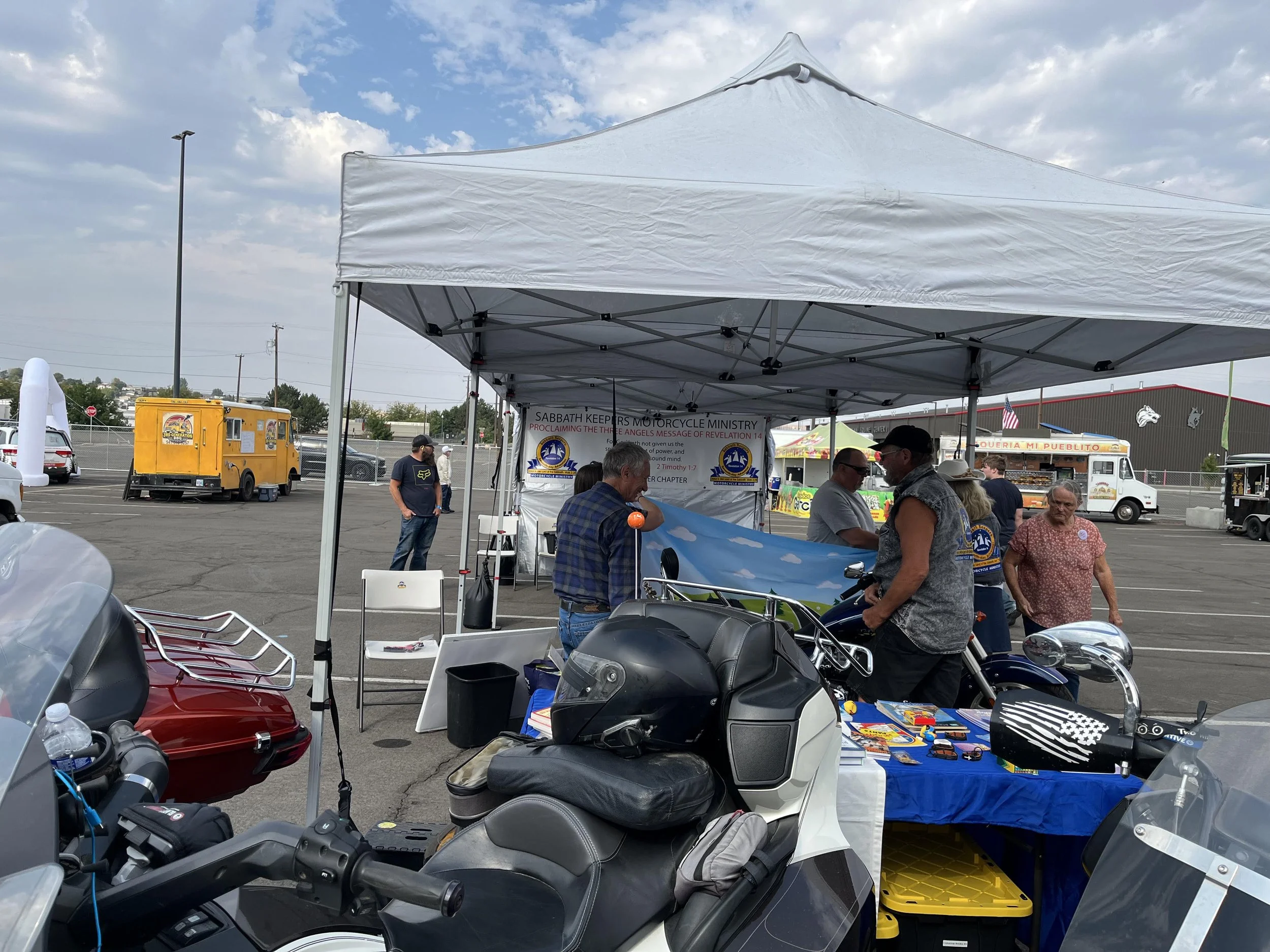 Pendleton Rally booth setup