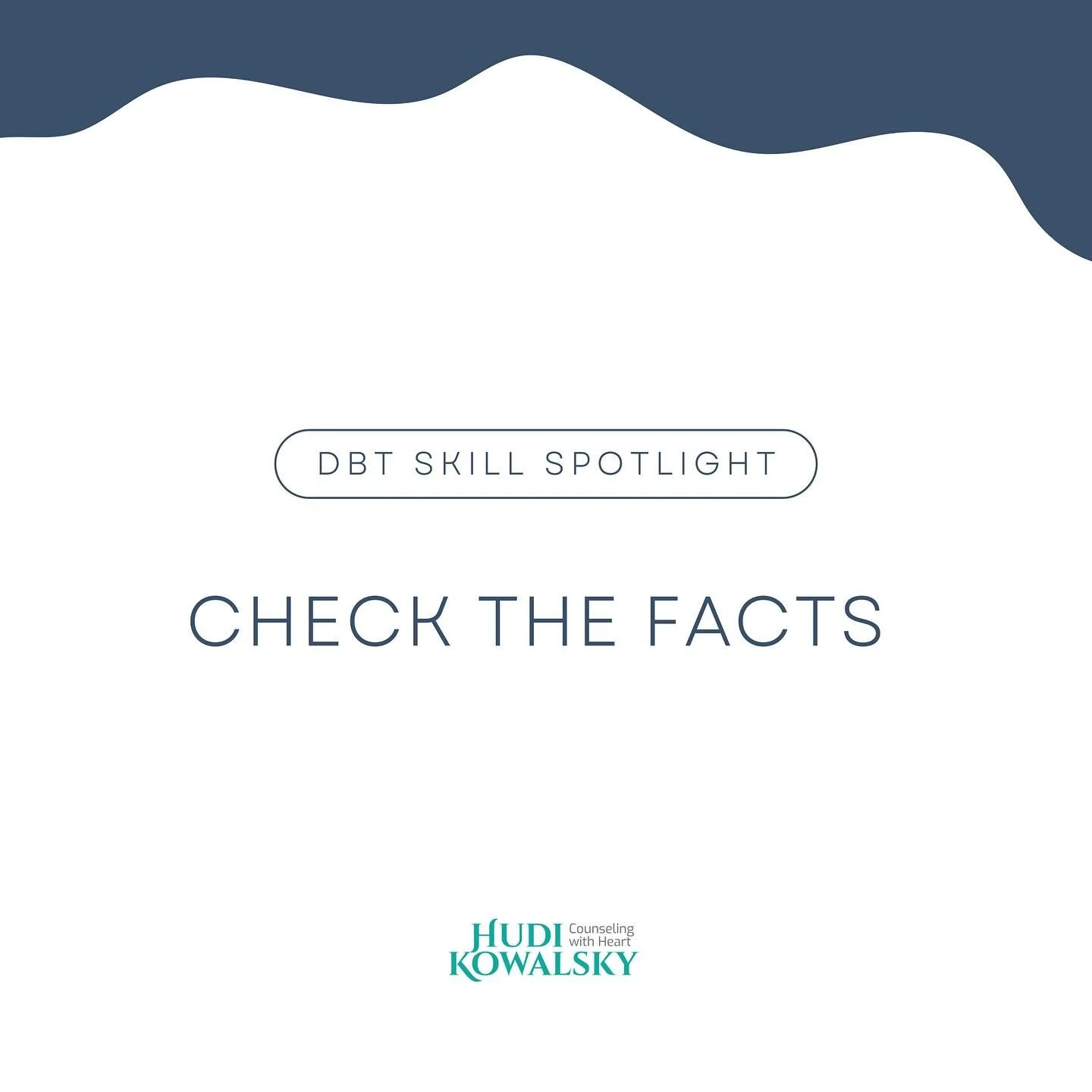 Do you find yourself overreacting to small annoyances?

Pause and &ldquo;Check the Facts&rdquo; &mdash; does your response match the situation?

A little practice now makes life&rsquo;s surprises easier to handle!

#dbtskills #checkthefacts #emotiona