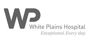 White Plains Hospital logo with slogan "Exceptional. Every day."