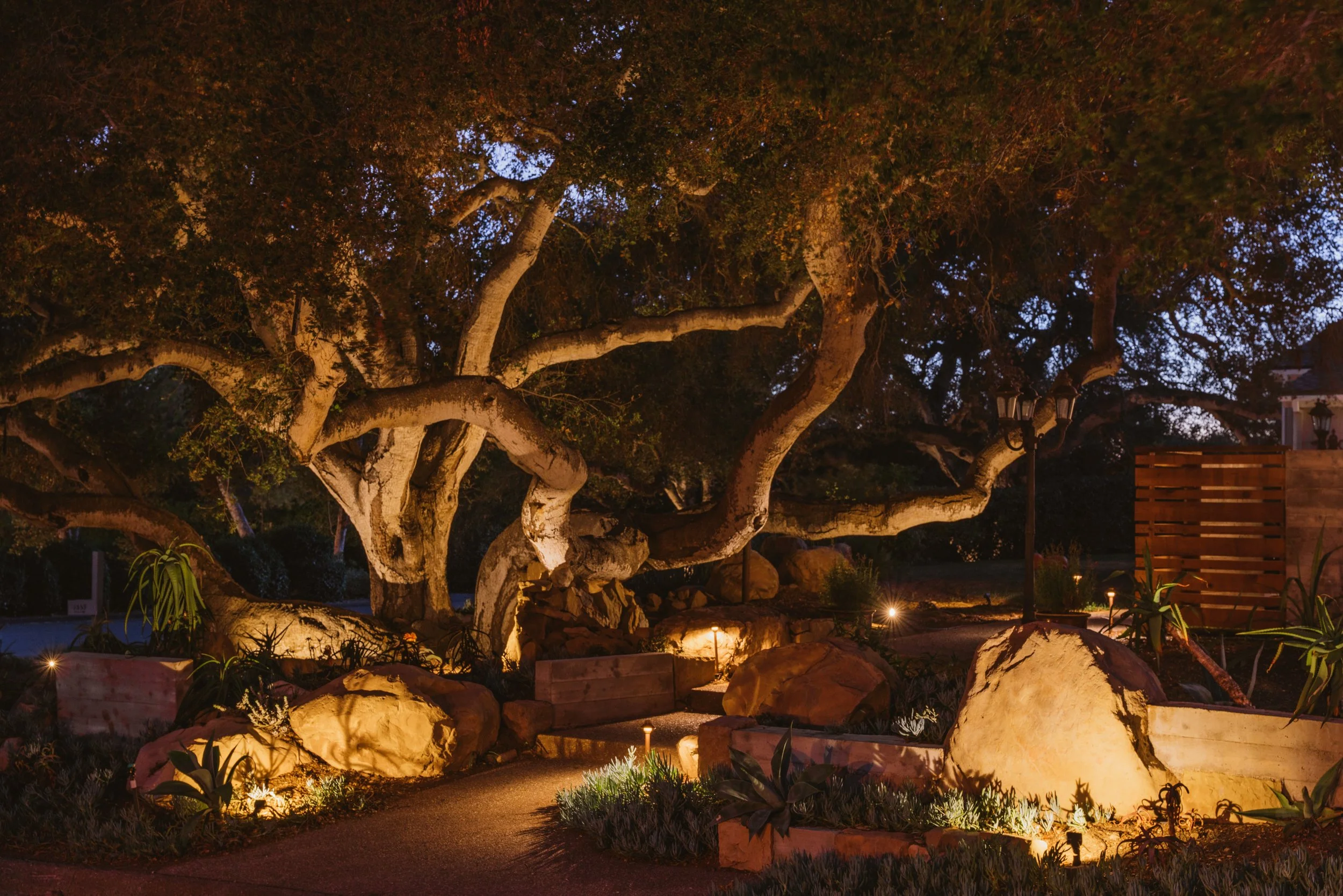 Manifest Building - Santa Barbara - Montecito Entry - Landscape Design - Lighting Design