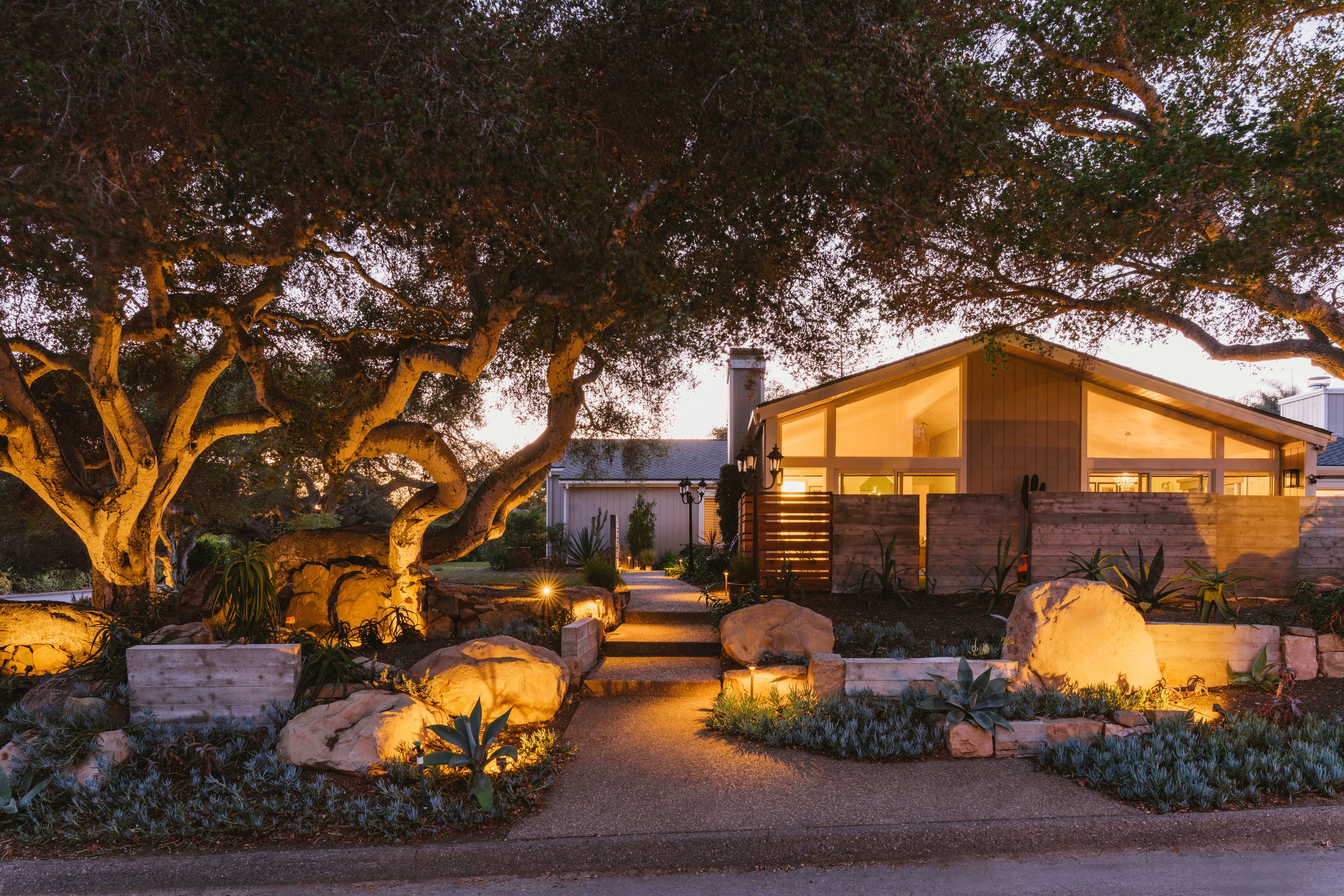 Manifest Building - Santa Barbara - Montecito Entry - Landscape Design - Lighting Design