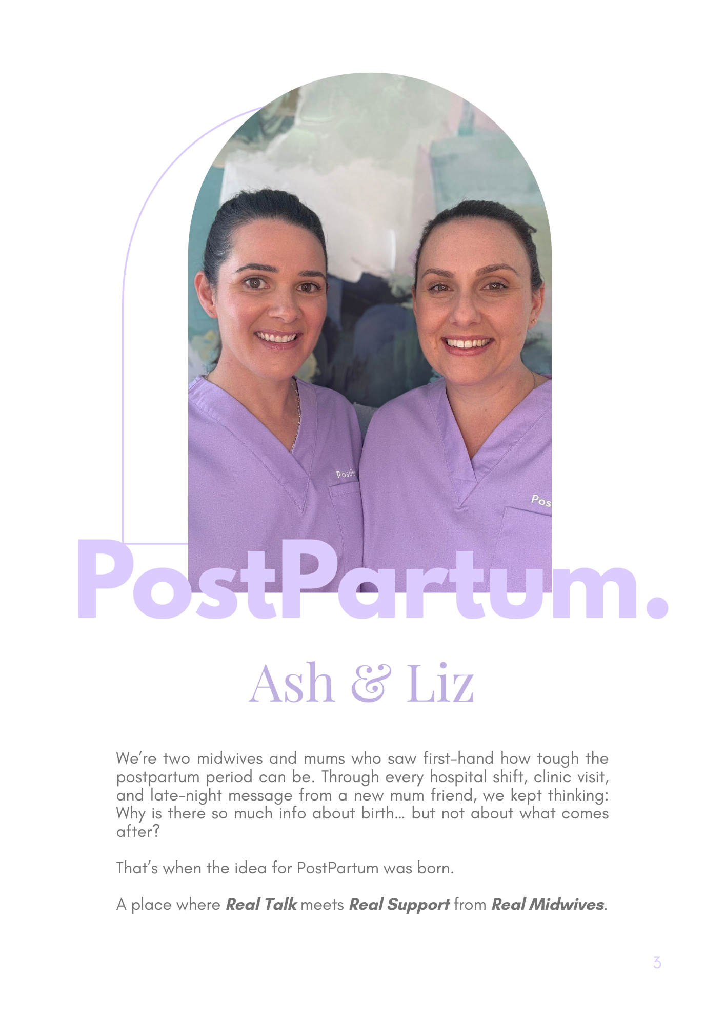 PostPartum eBook introduction featuring registered midwives and co-authors Ashlea Haddad and Elizabeth Marson.