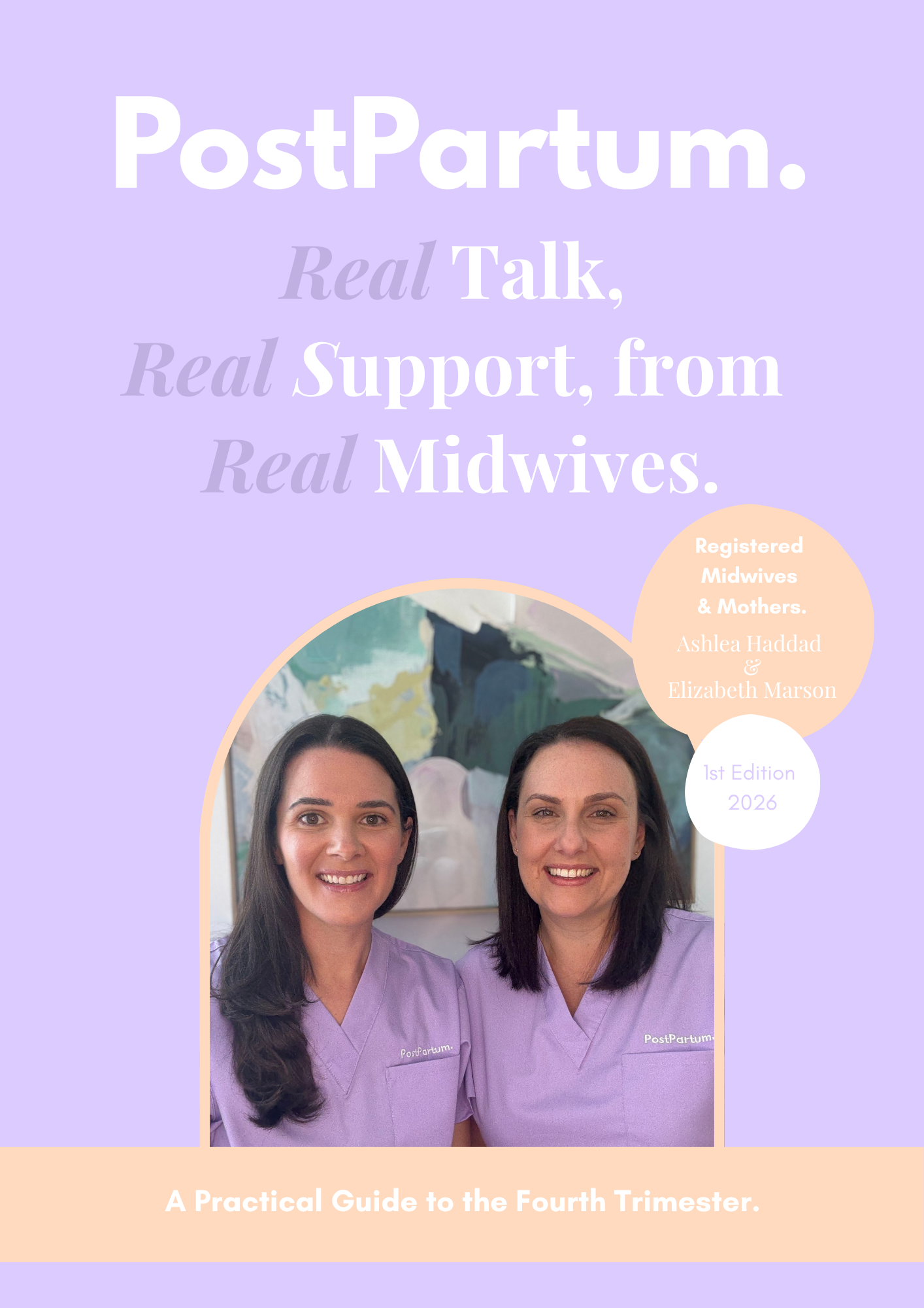 PostPartum: Real Talk, Real Support from Real Midwives eBook cover by Ashlea Haddad and Elizabeth Marson.