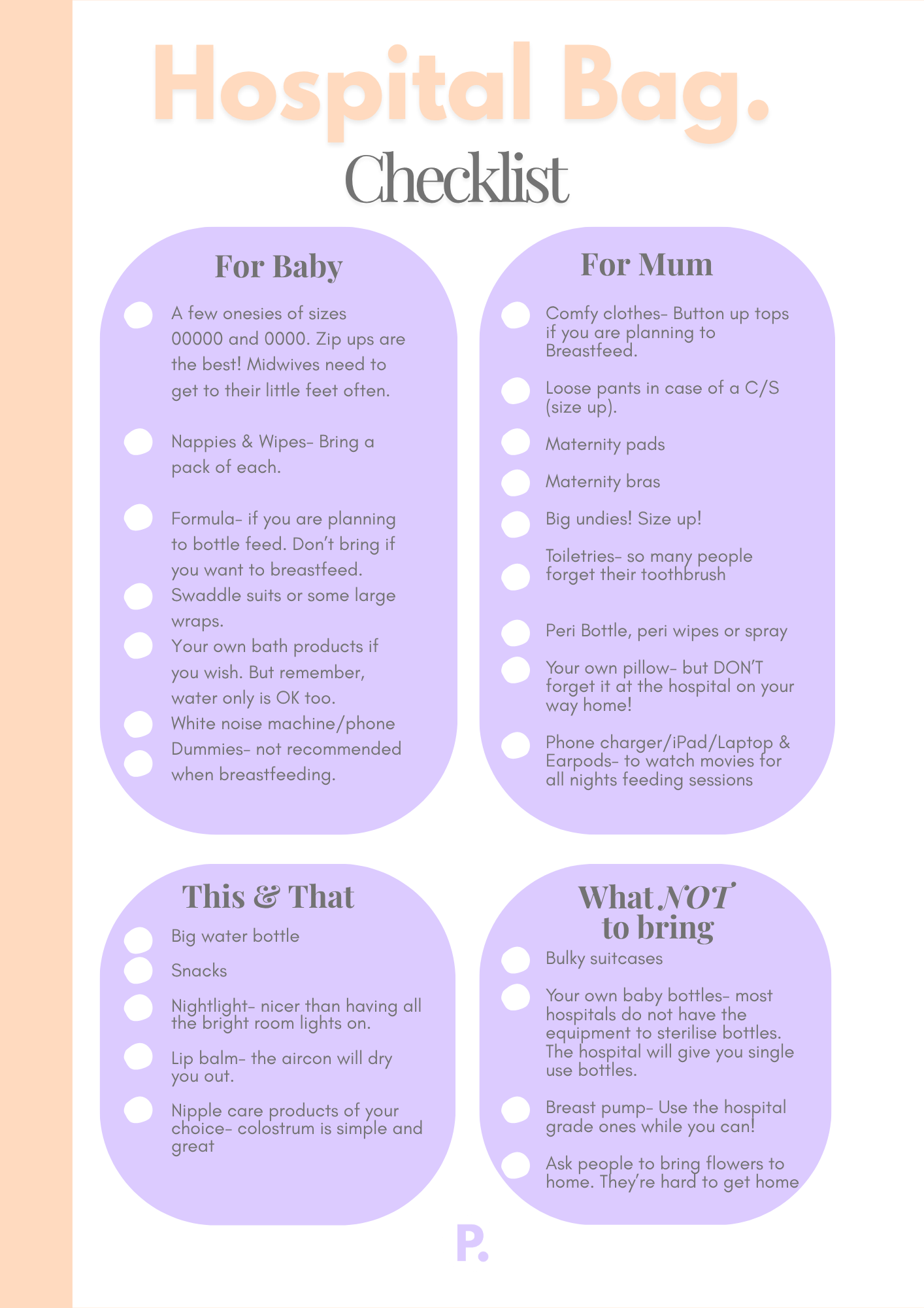 Hospital Bag Checklist