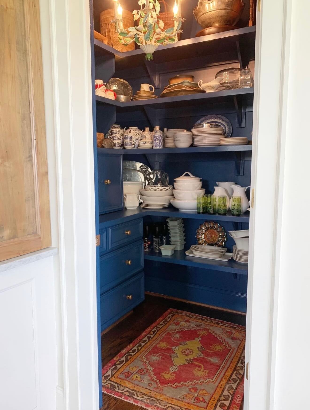 As we prep for hosting this week, I&rsquo;m reminded how much joy this little party-prep pantry brings. Outfitted with china, silver, serving pieces, and all the entertaining essentials&hellip;everything has a place! Swipe to see the &ldquo;before&rd