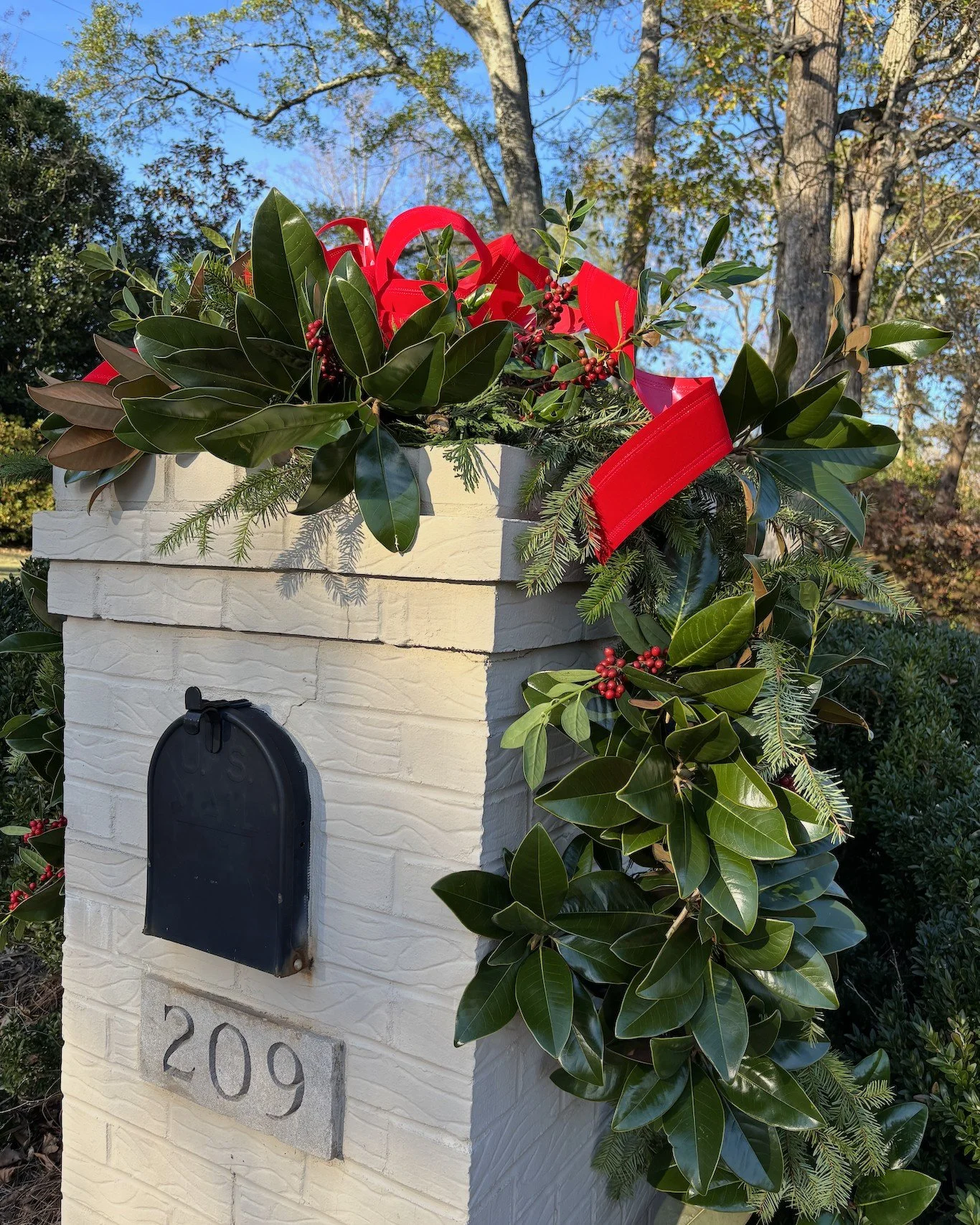 Taking orders now! It&rsquo;s time to place your order for custom mailbox Christmas greenery and door wreaths! 🎄 Fresh greenery, berries, and a big red bow make the mailbox the first thing to say &ldquo;Merry Christmas!&rdquo; at your house. Spots a