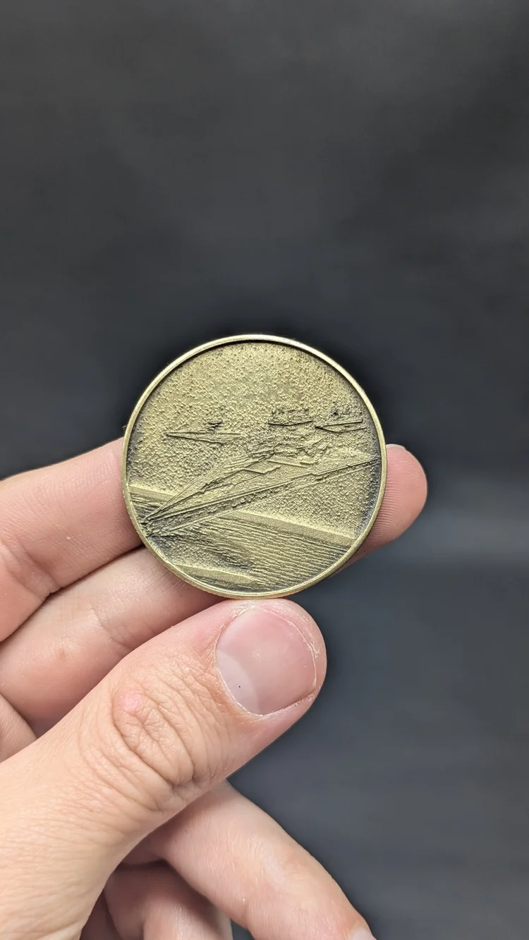 Custom sided brass coin product photo