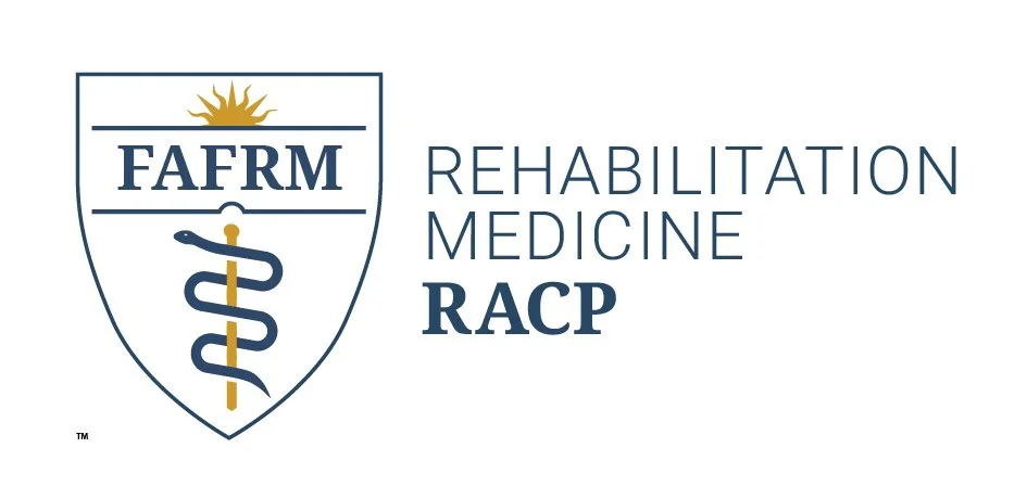 FARM Rehabilitation Medicine RAC logo with shield, caduceus symbol, and sunburst.
