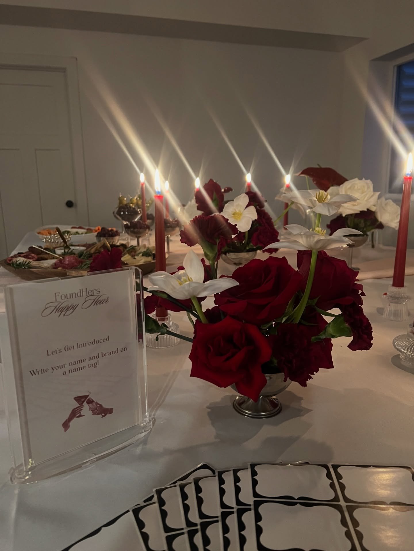 Designing for the FoundHers Happy Hour with @a.rosesilks &amp; @the.real.happy.hours was such a full-circle moment. Being surrounded by women who pour into their work with intention, creativity, and community made the experience even more special. Fe