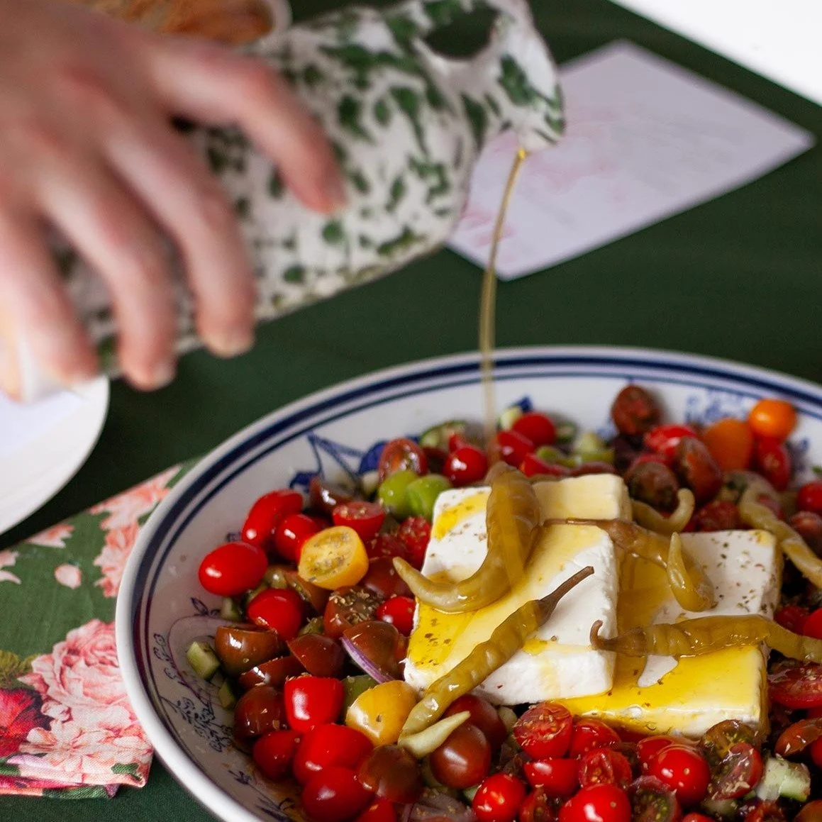 Greek-ish salad by @thedinnerpartyguide_
