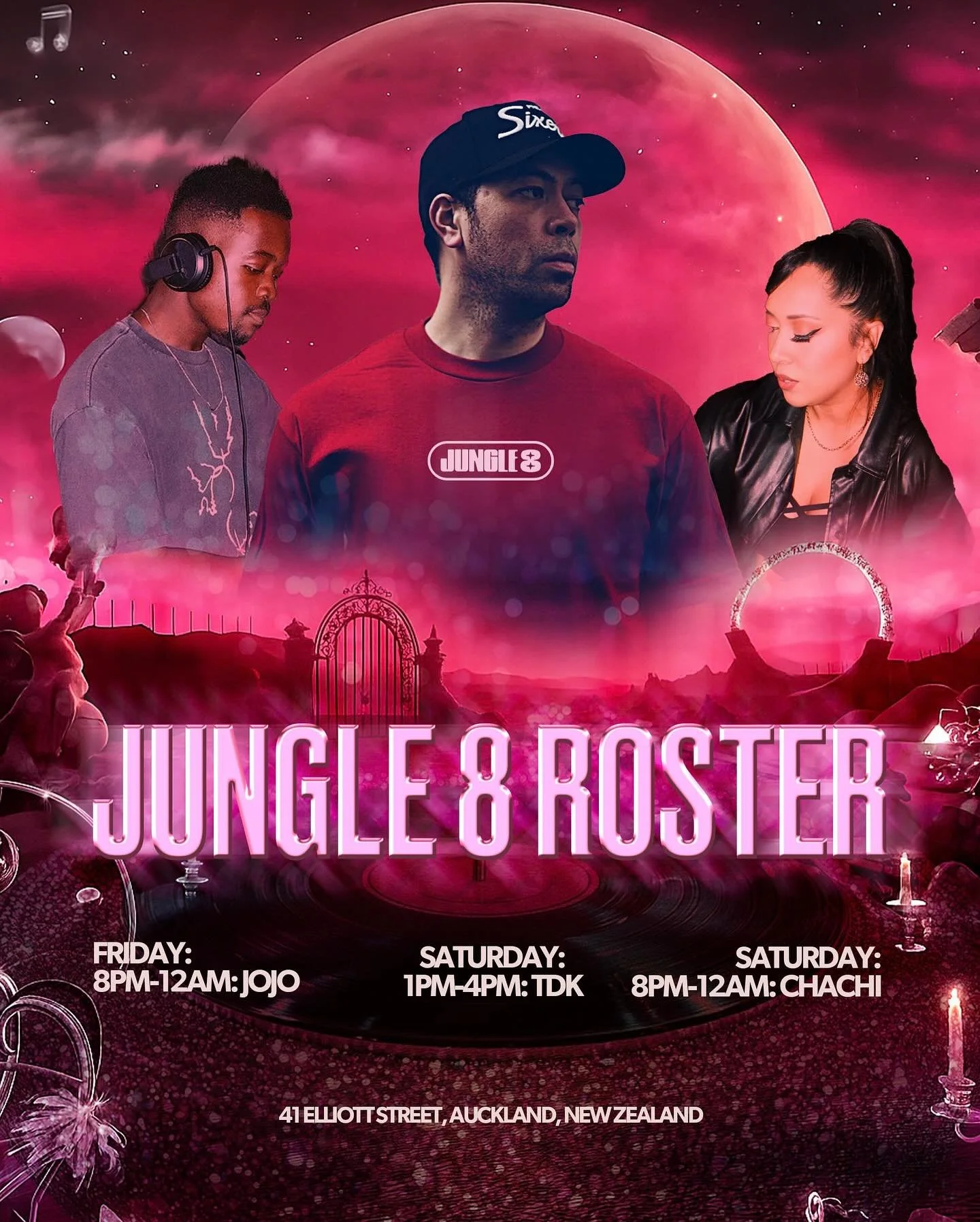 When the DJ drops the beat at Jungle8 and suddenly you forget you said &lsquo;just one drink tonight&rsquo; 🕺🍹🔥
________________________________________
Book now: LINK IN BIO
Address: Elliot Stables, 39 Elliot Street, Auckland CBD.
$5 discount par