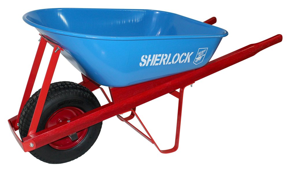 100L STEEL TRAY TIMBER HANDLE WHEELBARROW
