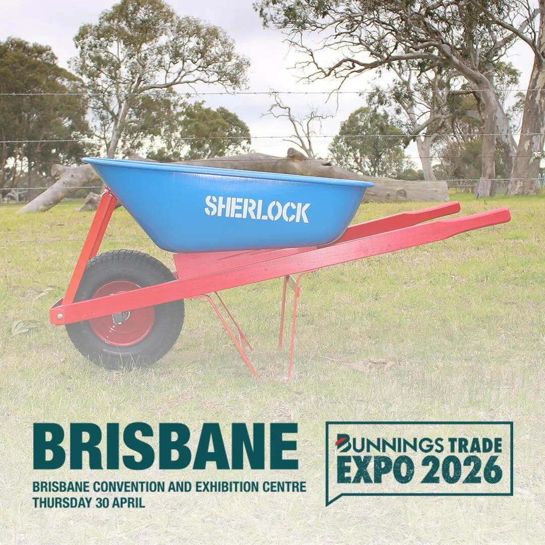 Join us at the first @bunnings Trade Show in Brisbane 🧰

⏰ Thursday 30th April 12pm - 8pm
📍 Brisbane Convention and Exhibition Centre
📌 Site 171

@bunningstradeau 

#SherlockWheelbarrows