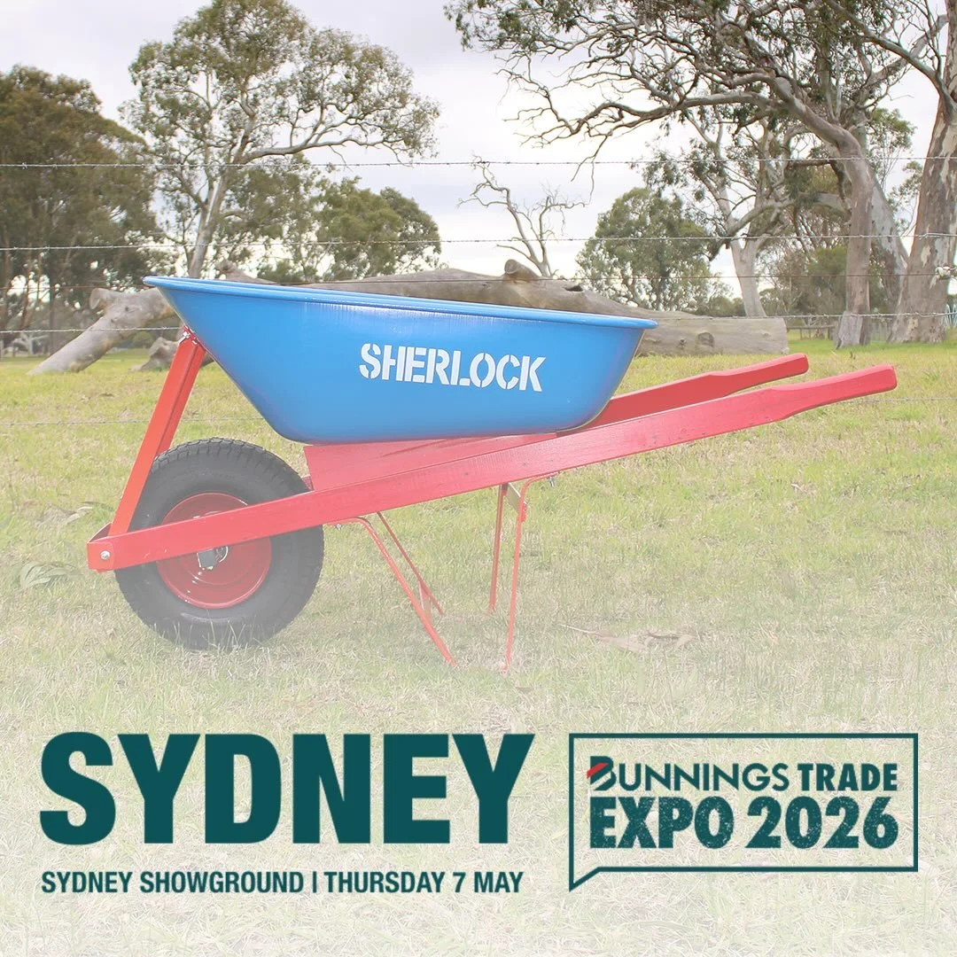 Join us at the @bunnings Trade Show in Sydney 🧰

⏰ Thursday 7th May 12pm - 8pm
📍 Sydney Showgrounds
📌 Site 141

@bunningstradeau 

#SherlockWheelbarrows