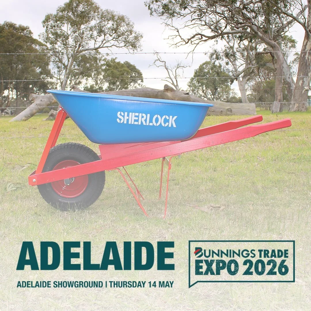 Join us at the @bunnings Trade Expo in Adelaide 🧰

⏰ Thursday 14th May 12pm - 7pm
📍 Adelaide Showgrounds
📌 Site 20

@bunningstradeau 

#SherlockWheelbarrows