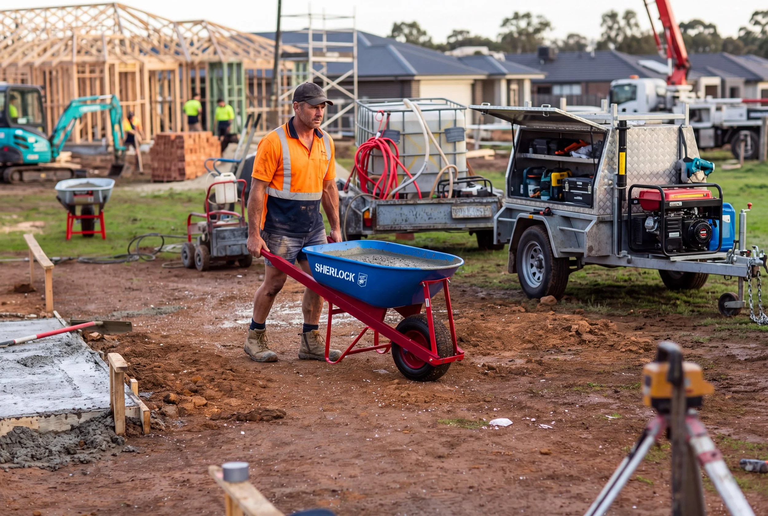 Our best selling Heavy Duty Timber Handle wheelbarrow is available at your local @bunnings 🧰 for use on trade sites and heavy lifting 💪

#SherlockWheelbarrows