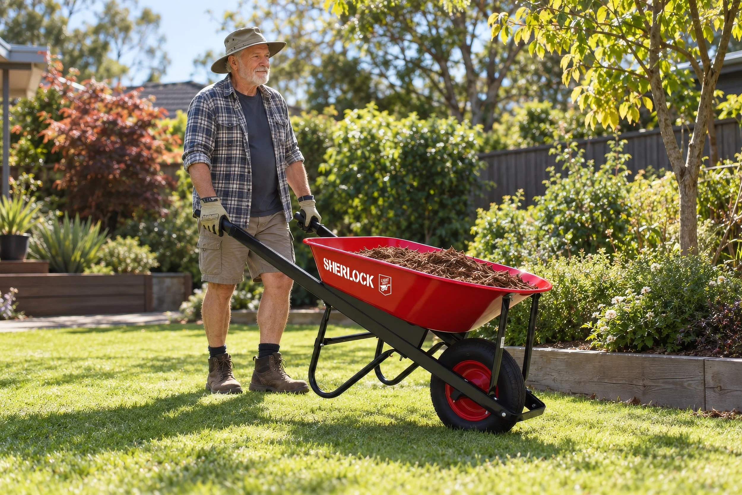 Our Light Duty Wheelbarrow range is perfect for gardening, clean ups and light DIY work 💪

Choose between poly or steel trays and pneumatic or flat free tyre options to find the best barrow for you 🛞

📸 SS85S-N available at @bunnings 🧰

#Sherlock