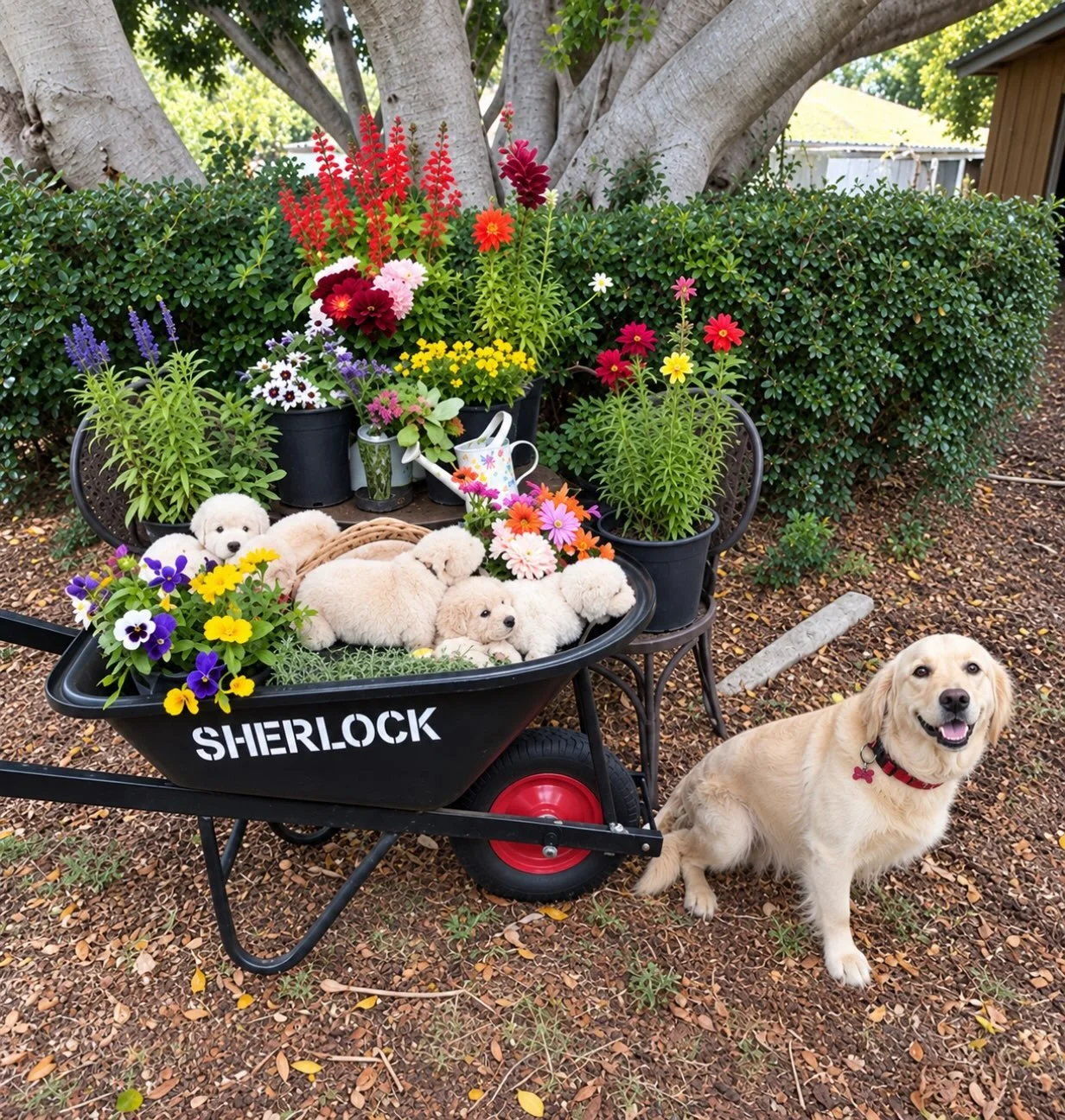 A puppy load in our Light Duty Poly Wheelbarrow 🐾

#SherlockWheelbarrows
