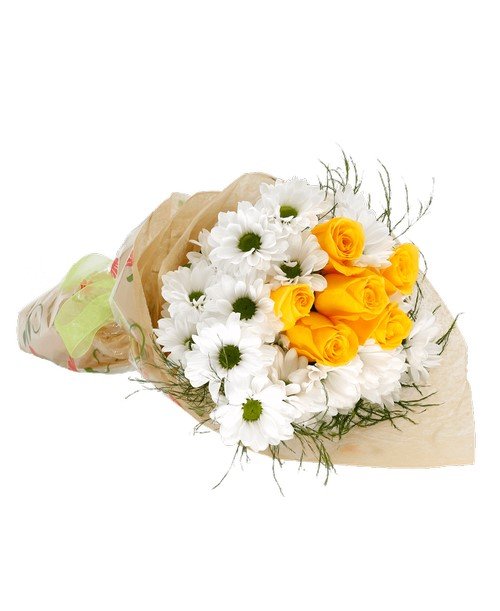 Daisy & Yellow Rose