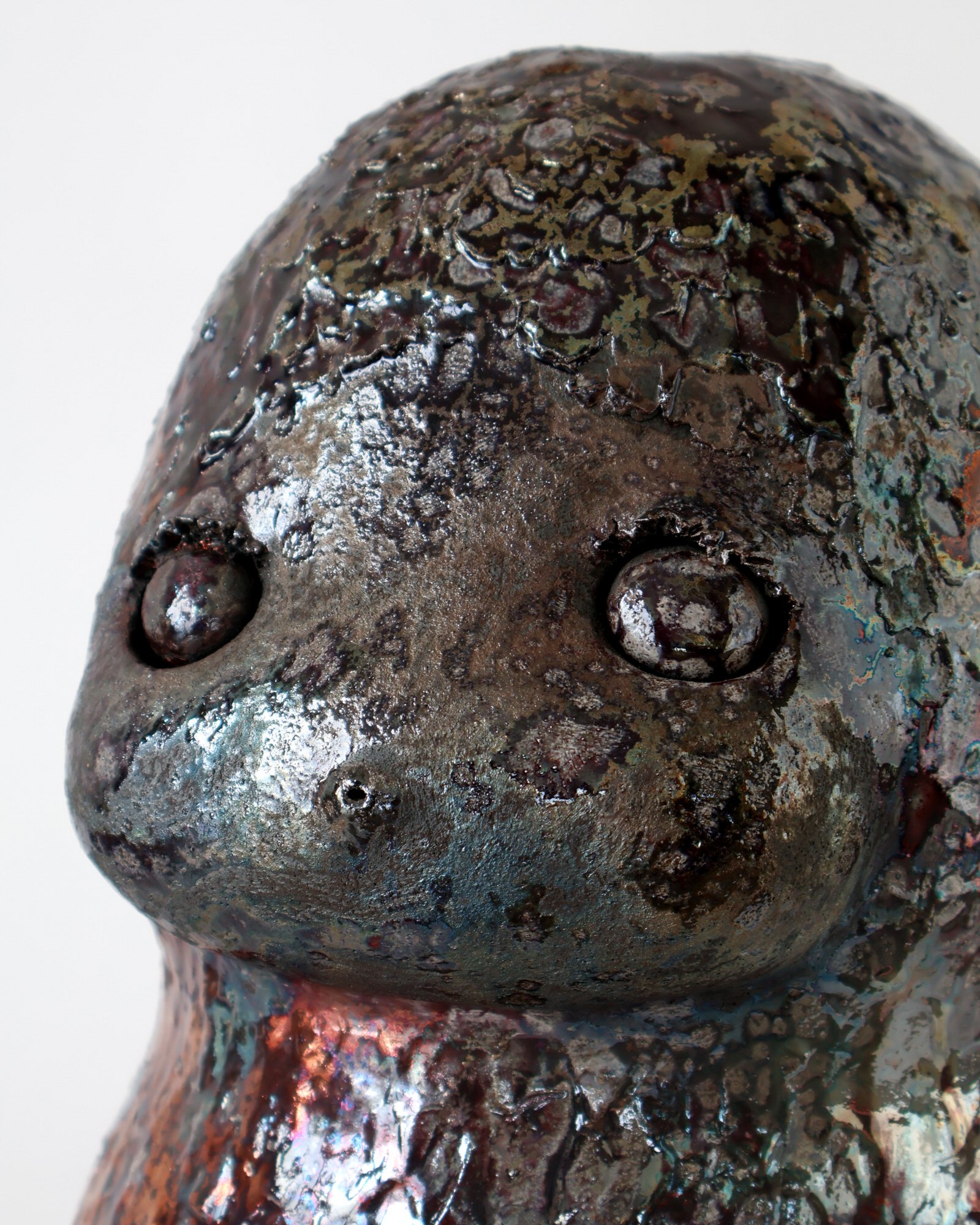 Night moth, 2026. raku fired ceramic. 10 x 11 x 10 in.