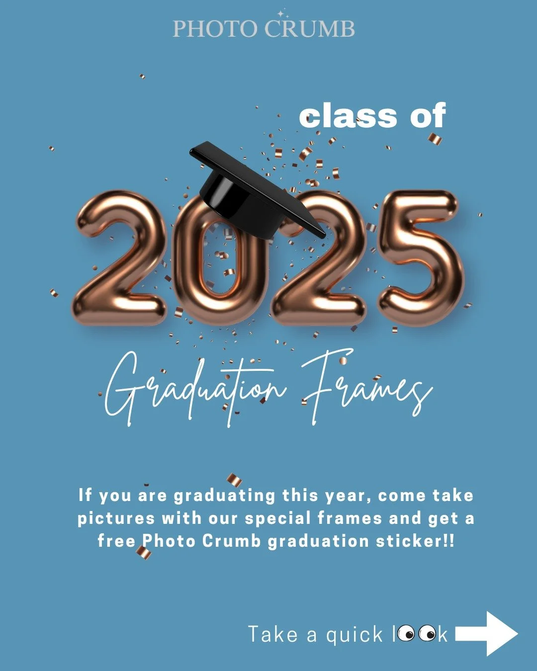 🎓✨ Graduation season is HERE! ✨🎓

Calling all 2025 grads! Come celebrate your big moment with our special grad frames&mdash;perfect for capturing those once-in-a-lifetime memories

BONUS: Starting May 19th, show us you&rsquo;re graduating (Pre-scho