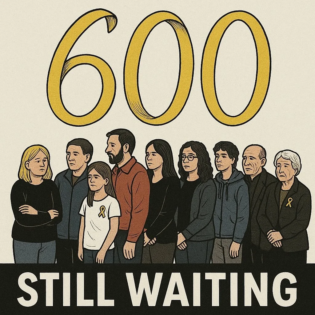 600 Days.
Still underground. Still alive, we pray.
Still waiting to come home.

600 mornings without sunlight.
600 nights without their families.
600 days of silence from a world that would rather forget.

They are not forgotten.
We count every day.
