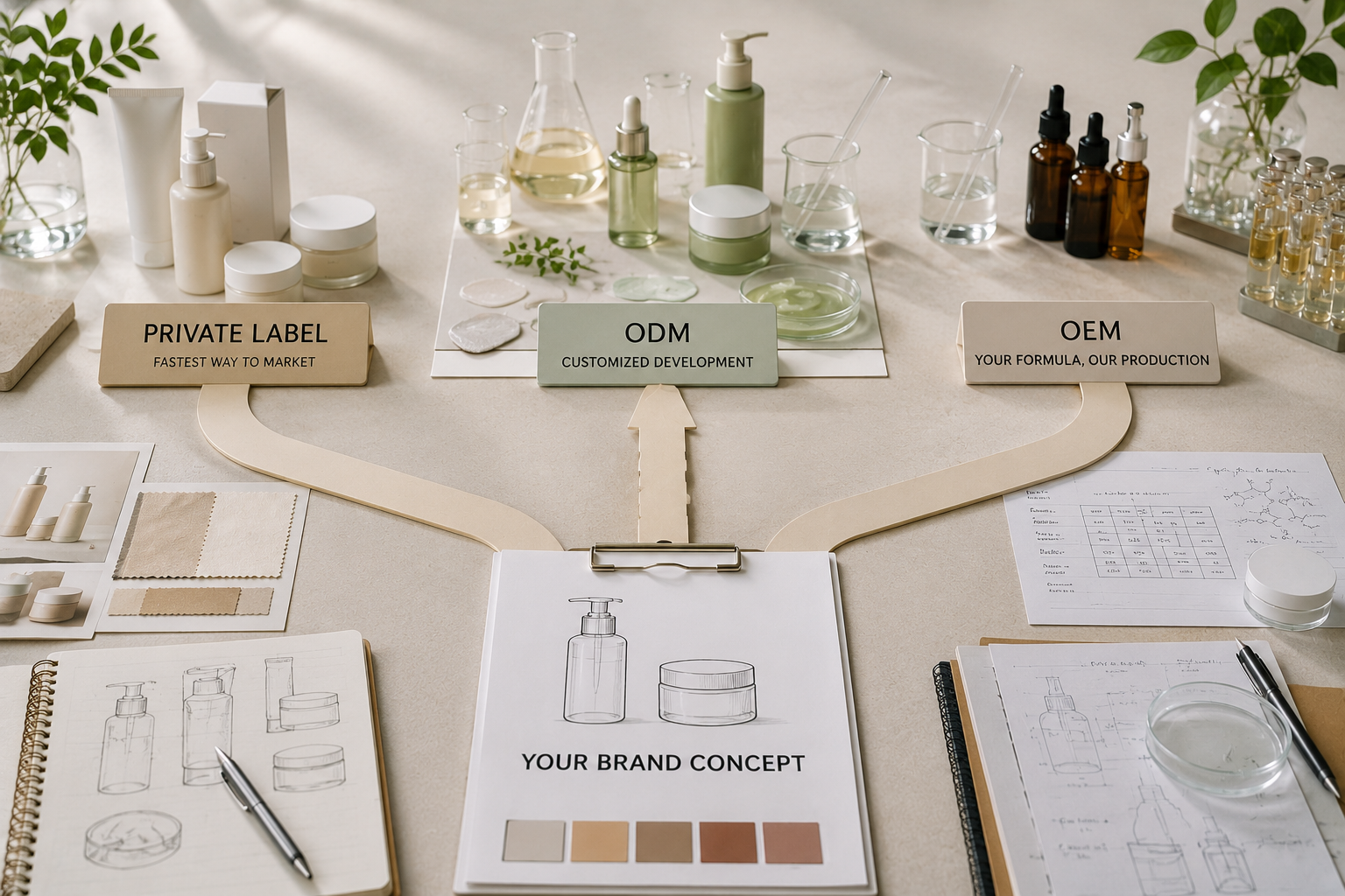 OEM vs ODM vs Private Label: Which Cosmetics Manufacturing Model Fits You