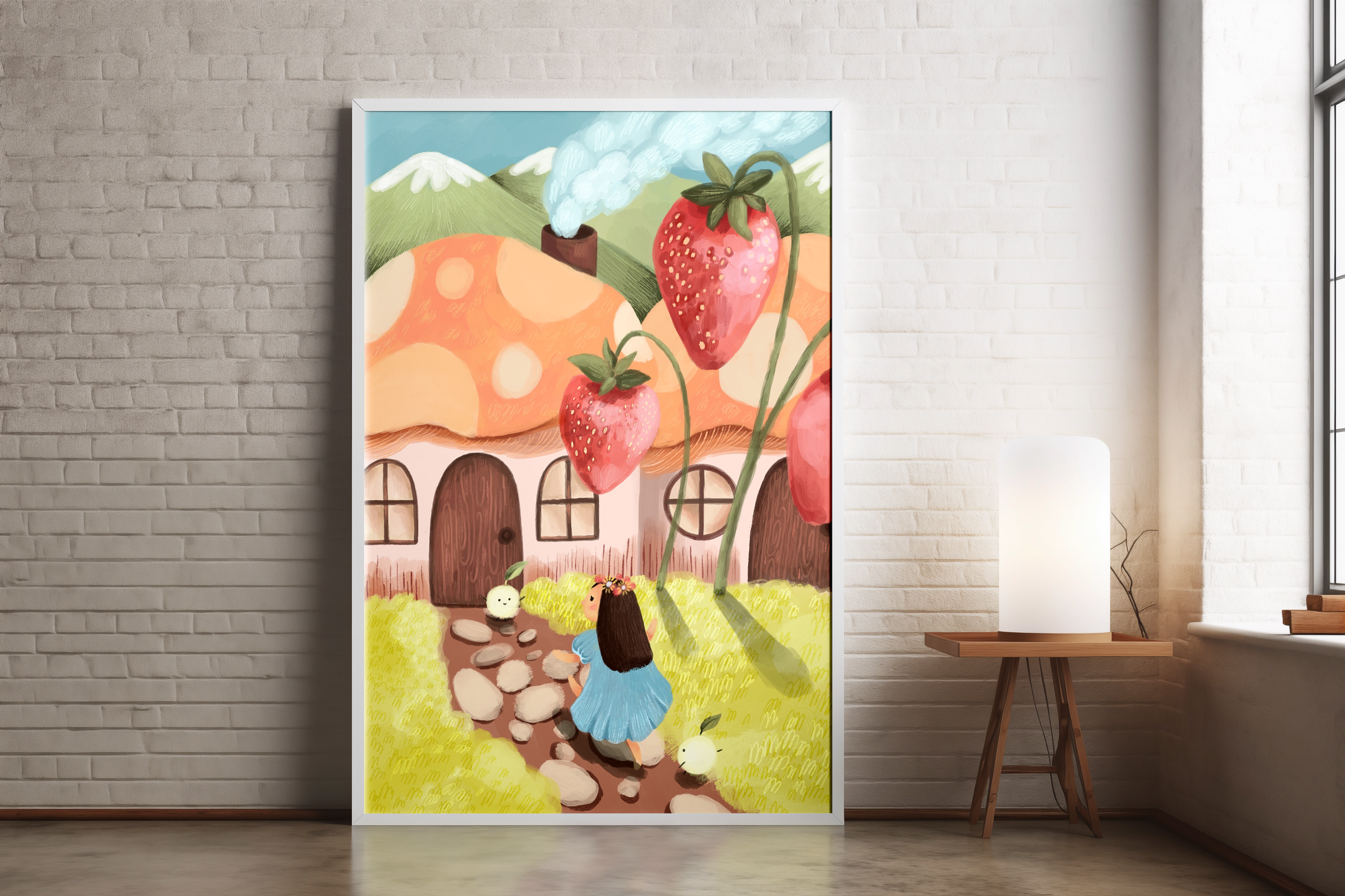 Strawberry cottage print