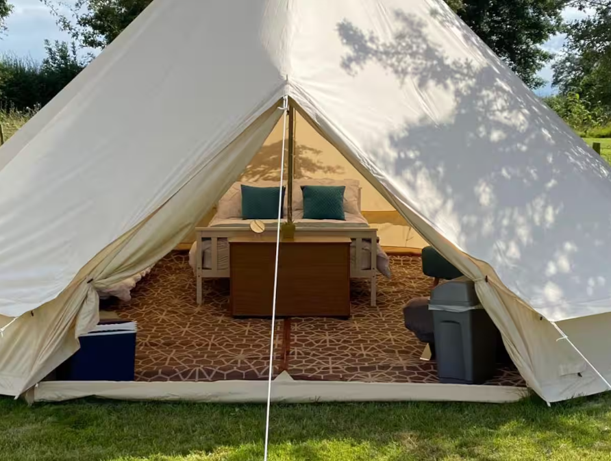 Glamping Bell Tent Oswestry Shropshire Fords Farm Airbnb Booking.com Google Forte Stays Self Catering Accommodation Near Shrewsbury Place to Stay near Oswestry