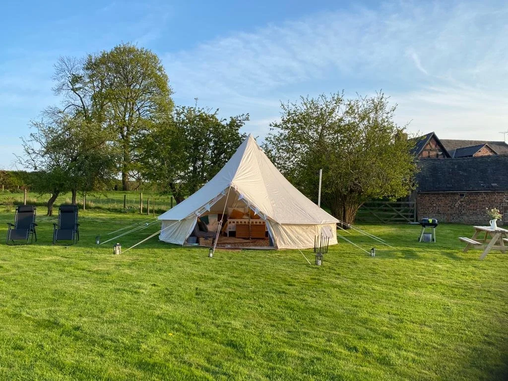 Glamping Bell Tent Oswestry Shropshire Fords Farm Airbnb Booking.com Google Forte Stays Self Catering Accommodation Near Shrewsbury Place to Stay near Oswestry
