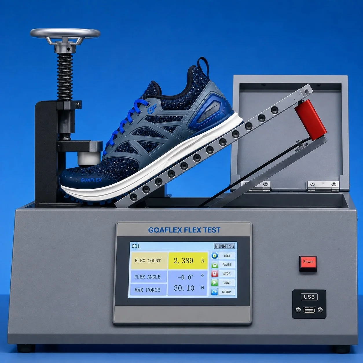 GOAFLEX footwear TPU reliability testing and material validation