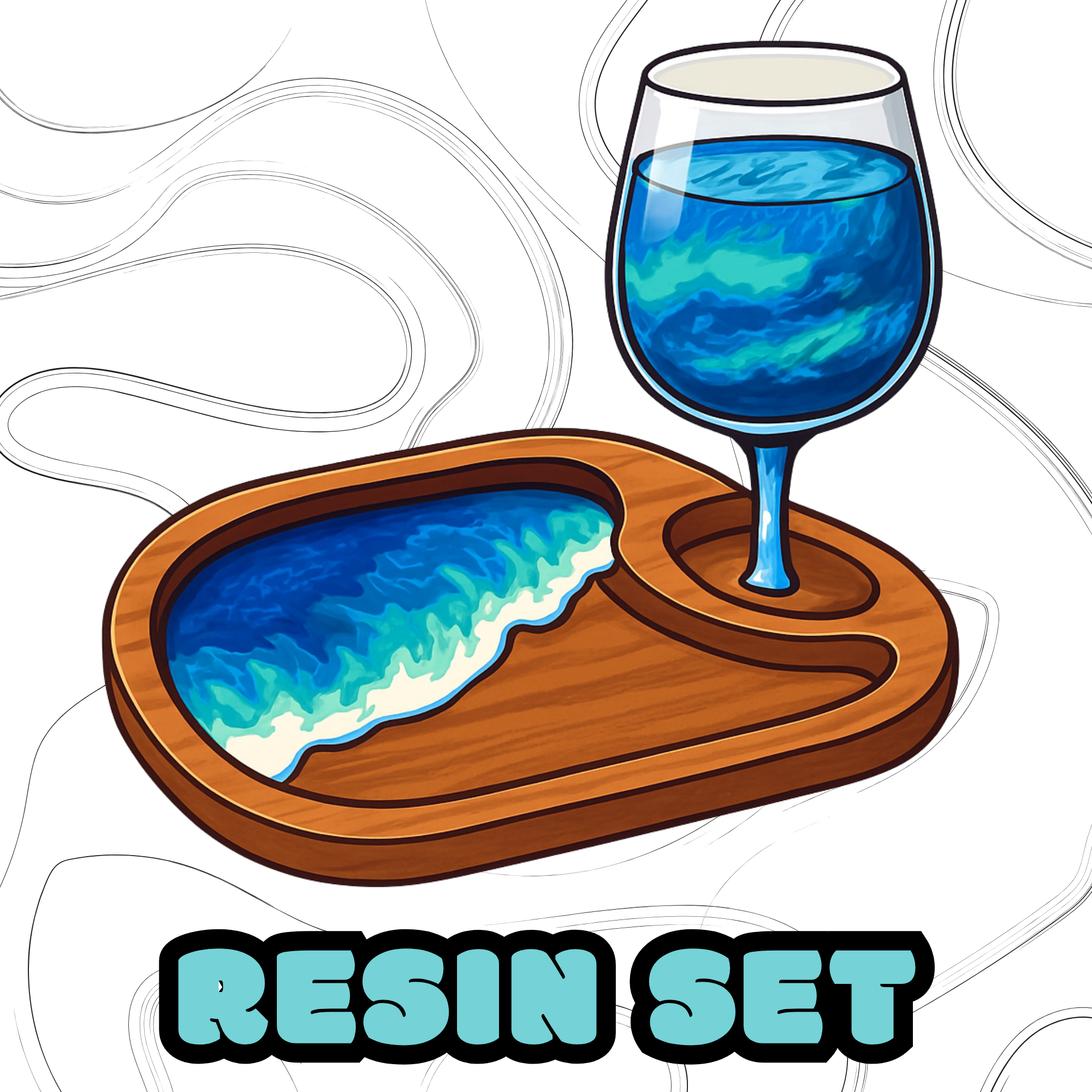 Resin Cheese Wine Set