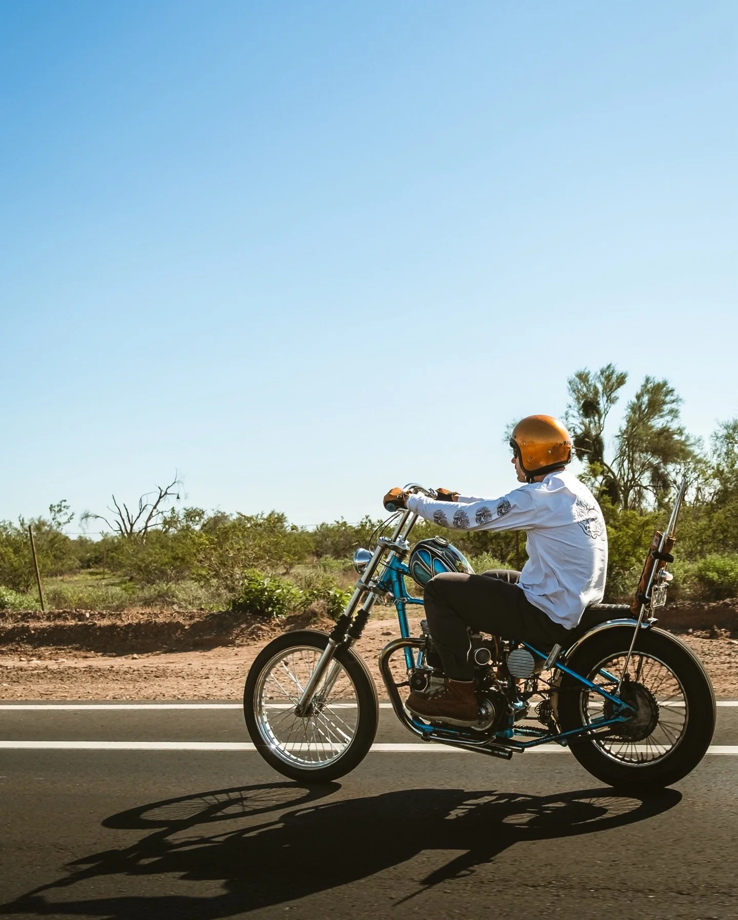 Any place it goes is right.
.
@daveyf2w on his 54 Triumph Tiger Pre-unit 750
out in the Superstition Mountains of Arizona.
#choppers #arizona #ftwbikers