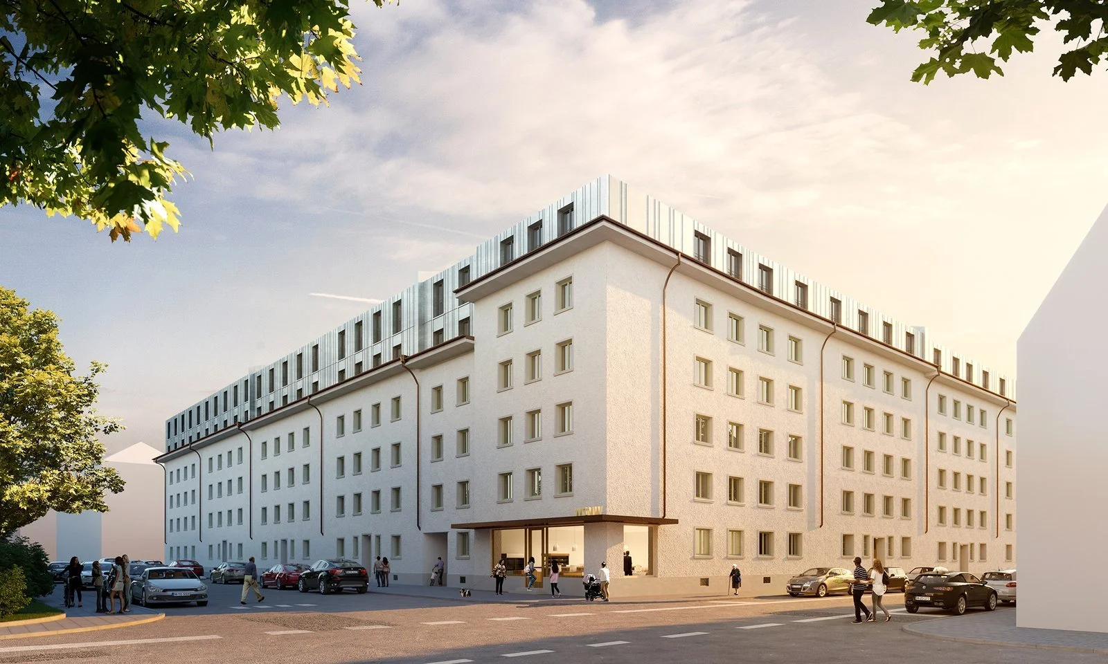 Gelber Block, Rendering der fertiggestellten Aufstockung | Zillerplus Architekten