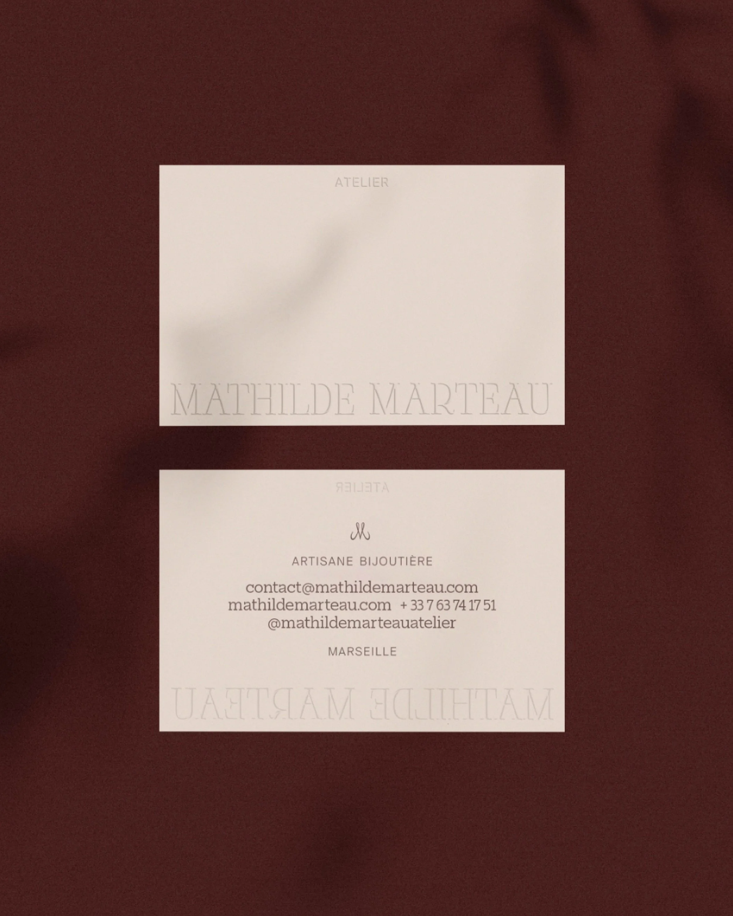 Carte de visite identité visuelle artisane bijoutière