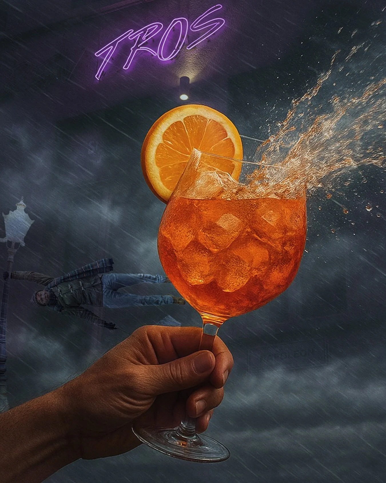 Code oranje! Beste schuilplek? Den Tros natuurlijk! 🌧️💨