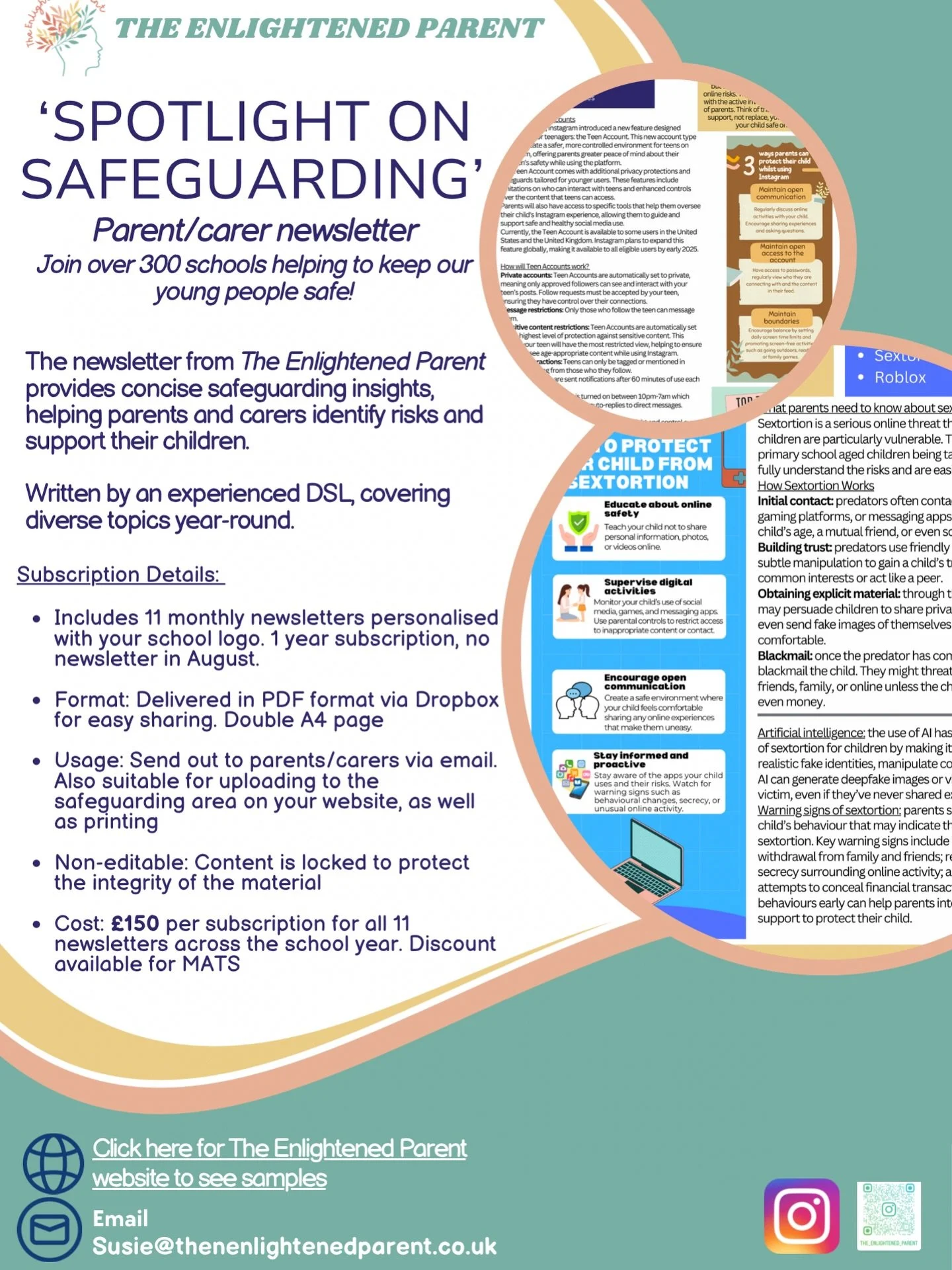 ✨✨The Spotlight on Safeguarding newsletter continues to grow and grow ✨

I&rsquo;m so pleased to be able to support schools and parents/carers this way. 

If you work in a school and want a regular, up to date way to engage parents and carers with sa