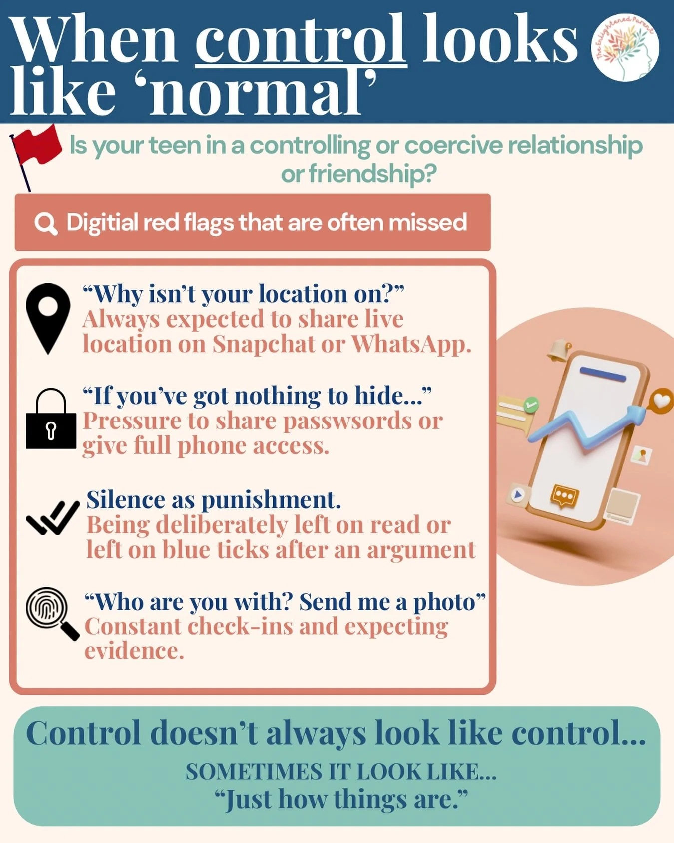🚩Some of the biggest red flags in young people&rsquo;s relationships don&rsquo;t look like red flags anymore.

They look like:
🚩&rdquo;Just turn your location on.&rdquo;
🚩&rdquo;Why won&rsquo;t you reply?&rdquo;
🚩 &ldquo;If you&rsquo;ve got nothi
