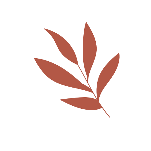 A stylized illustration of a brown leaf on a black background.